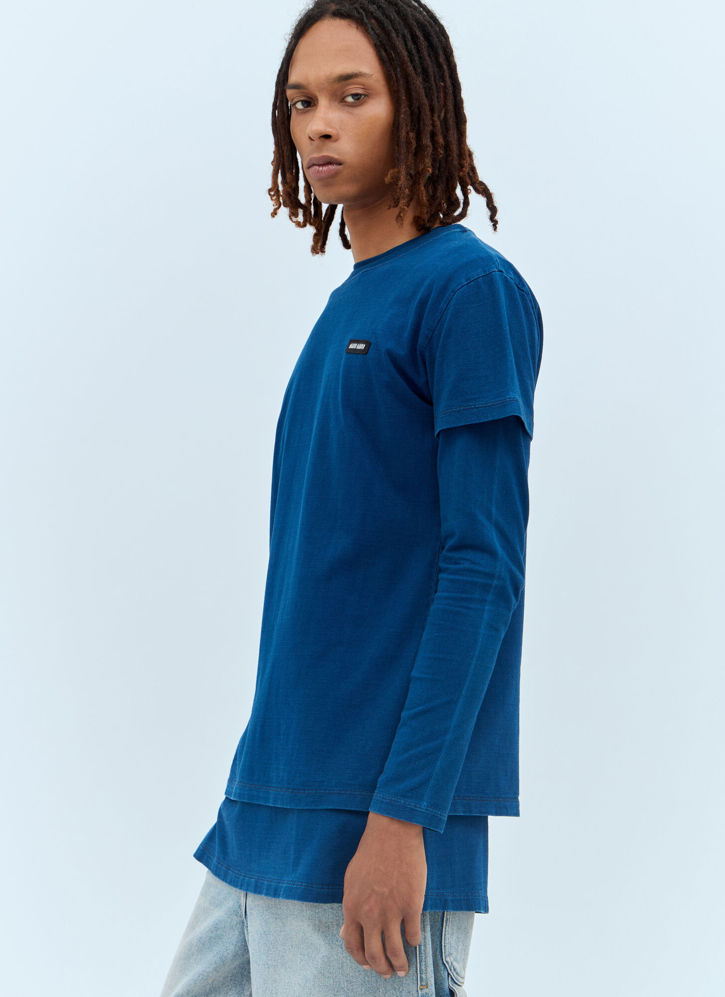  Miu Miu Miu Miu Set Of Three Logo-patch T-shirts - Mann T-shirts Blue M 
