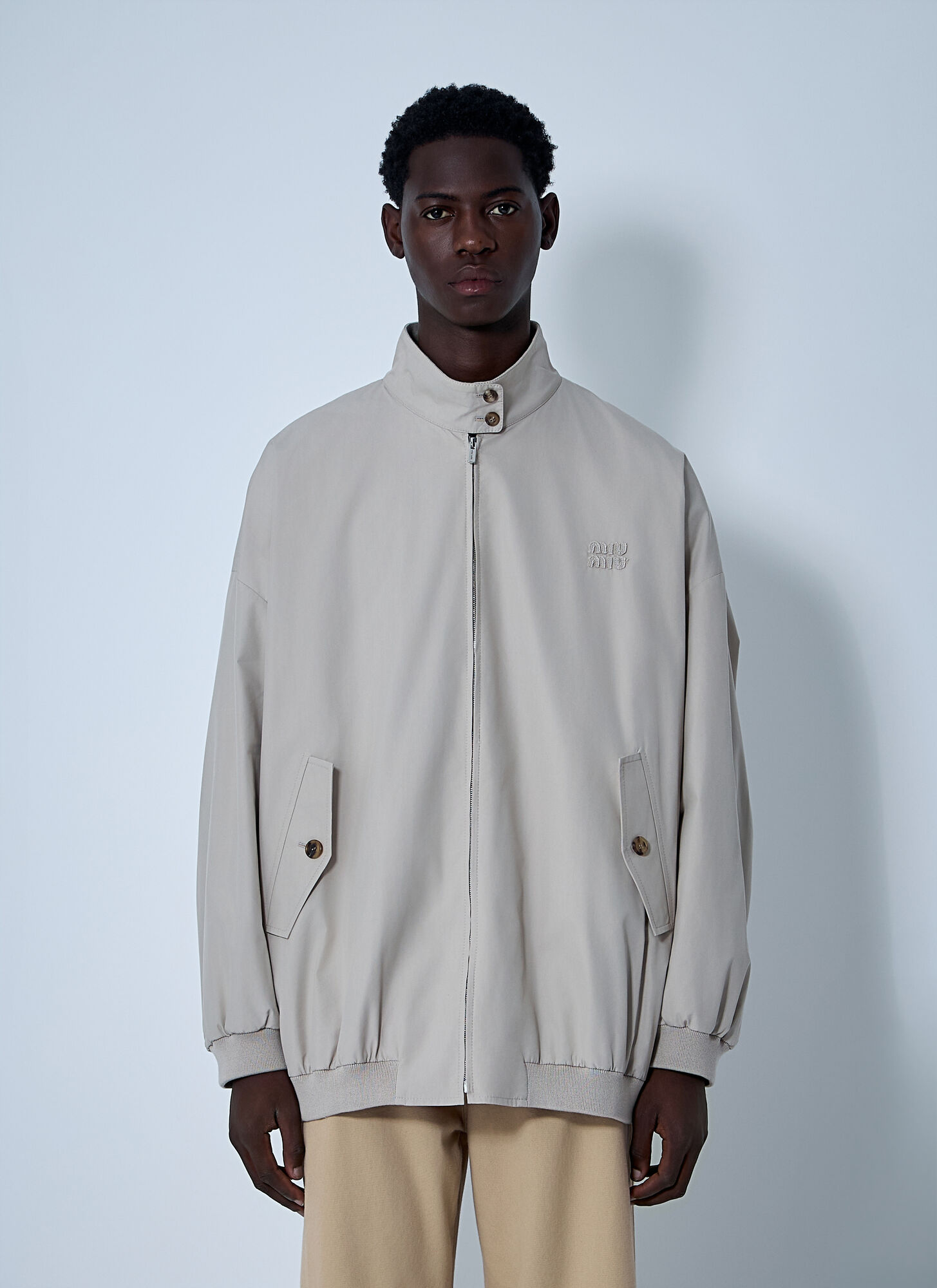 Miu Miu Miu Miu Panama Blouson Jacket - Man Jackets Beige 48　ミュウミュウ パナマ ブルゾン ジャケット - メンズ ジャケット ベージュ 48