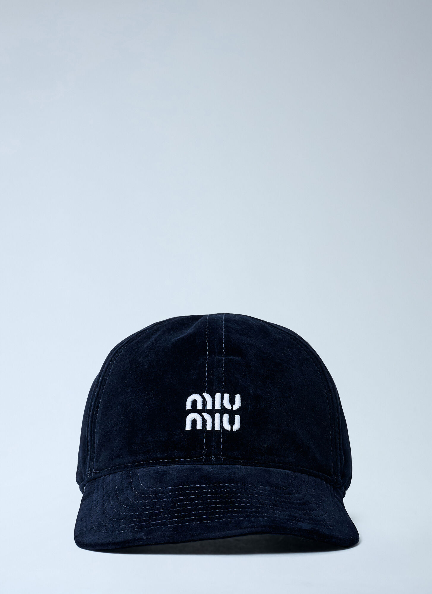 Miu Miu Men's Navy Logo Motif Baseball Cap - Man Hats S