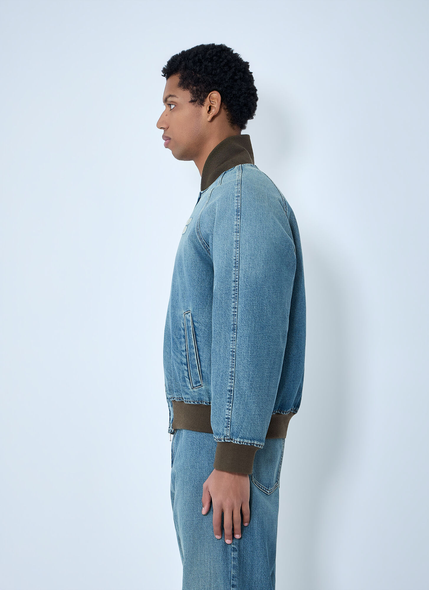  Miu Miu Miu Miu Denim Blouson Jacket - Mann Jacken Blue It - 40 