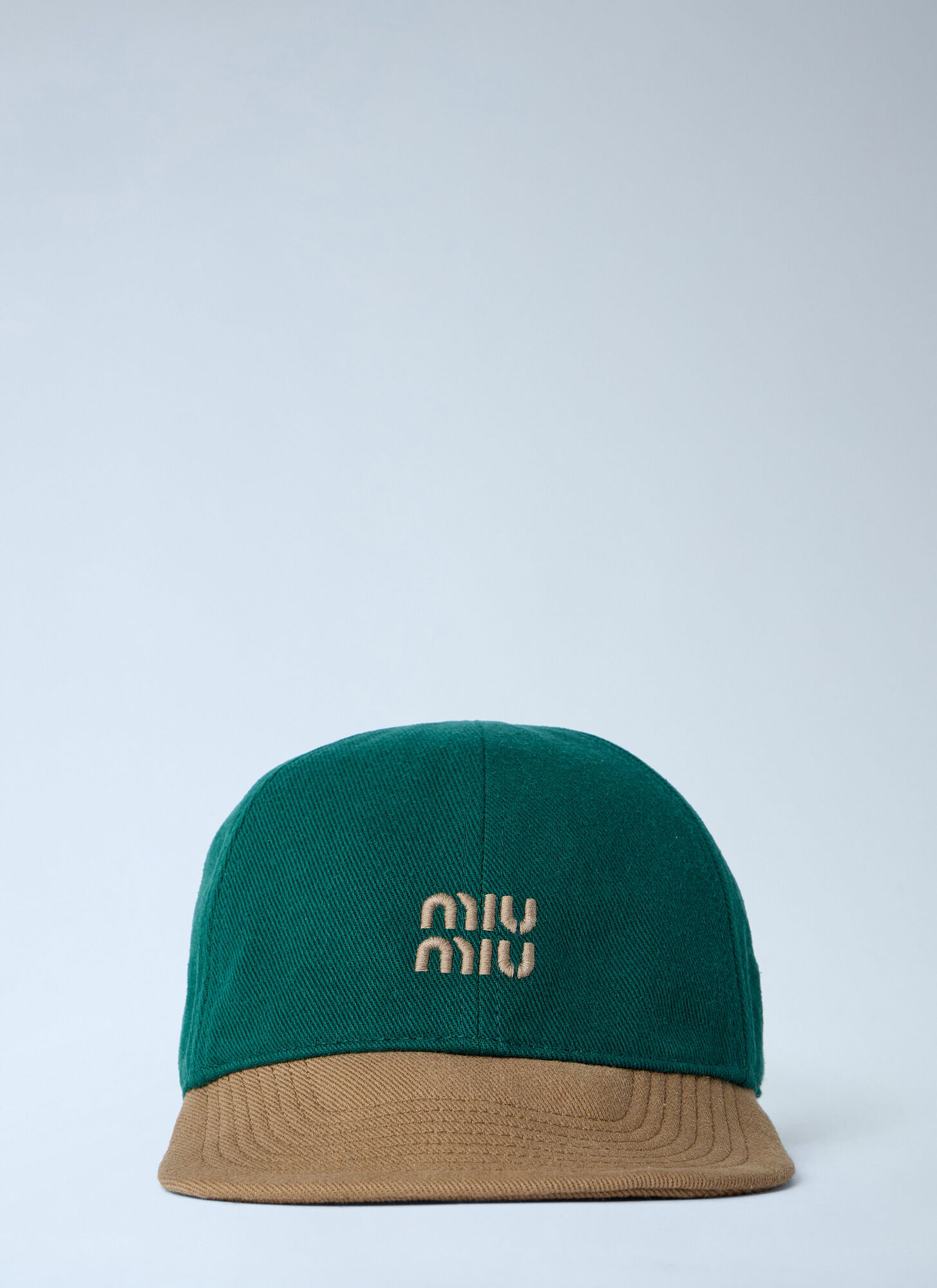 Miu Miu Men's Green Logo Motif Baseball Cap - Man Hats L