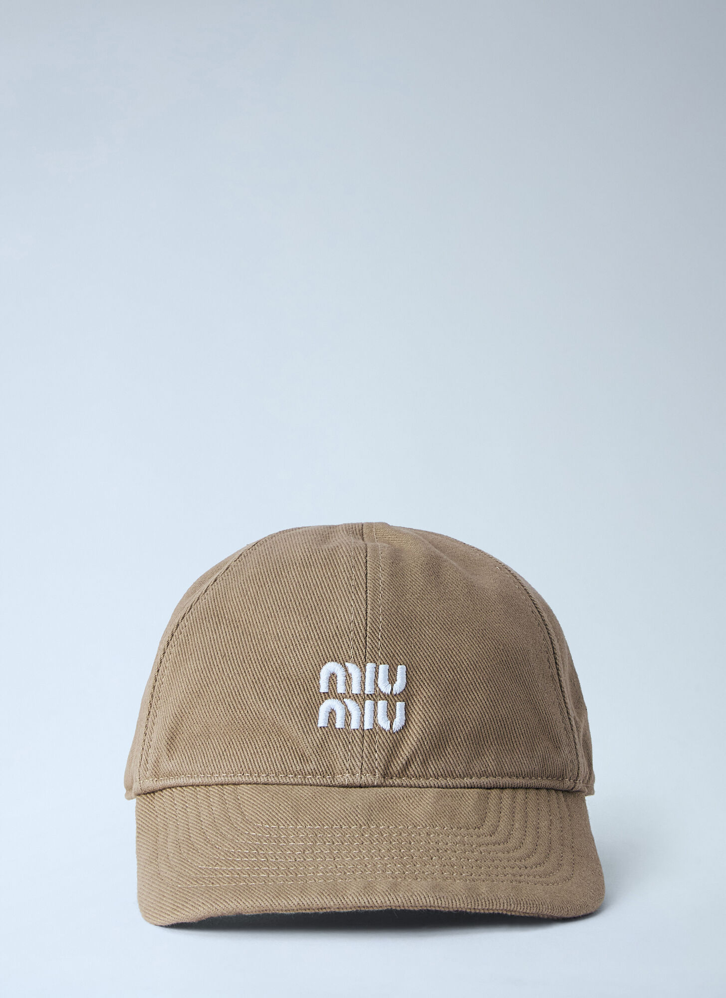 Miu Miu Miu Miu Embroidered Logo Cap - Man Hats Beige S　ミュウミュウ 刺繍ロゴ キャップ - 男性帽子 ベージュ S