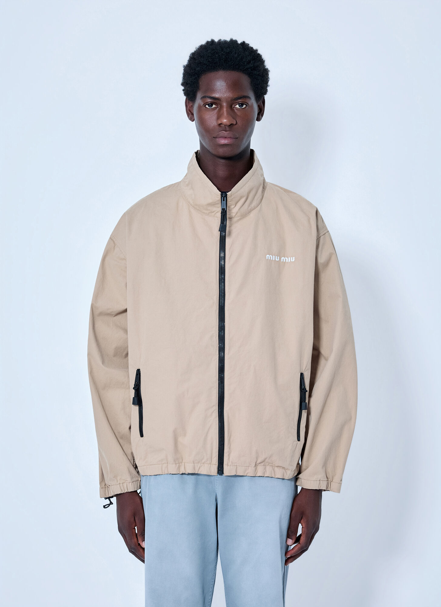 Miu Miu Gabardine Jacket In Beige