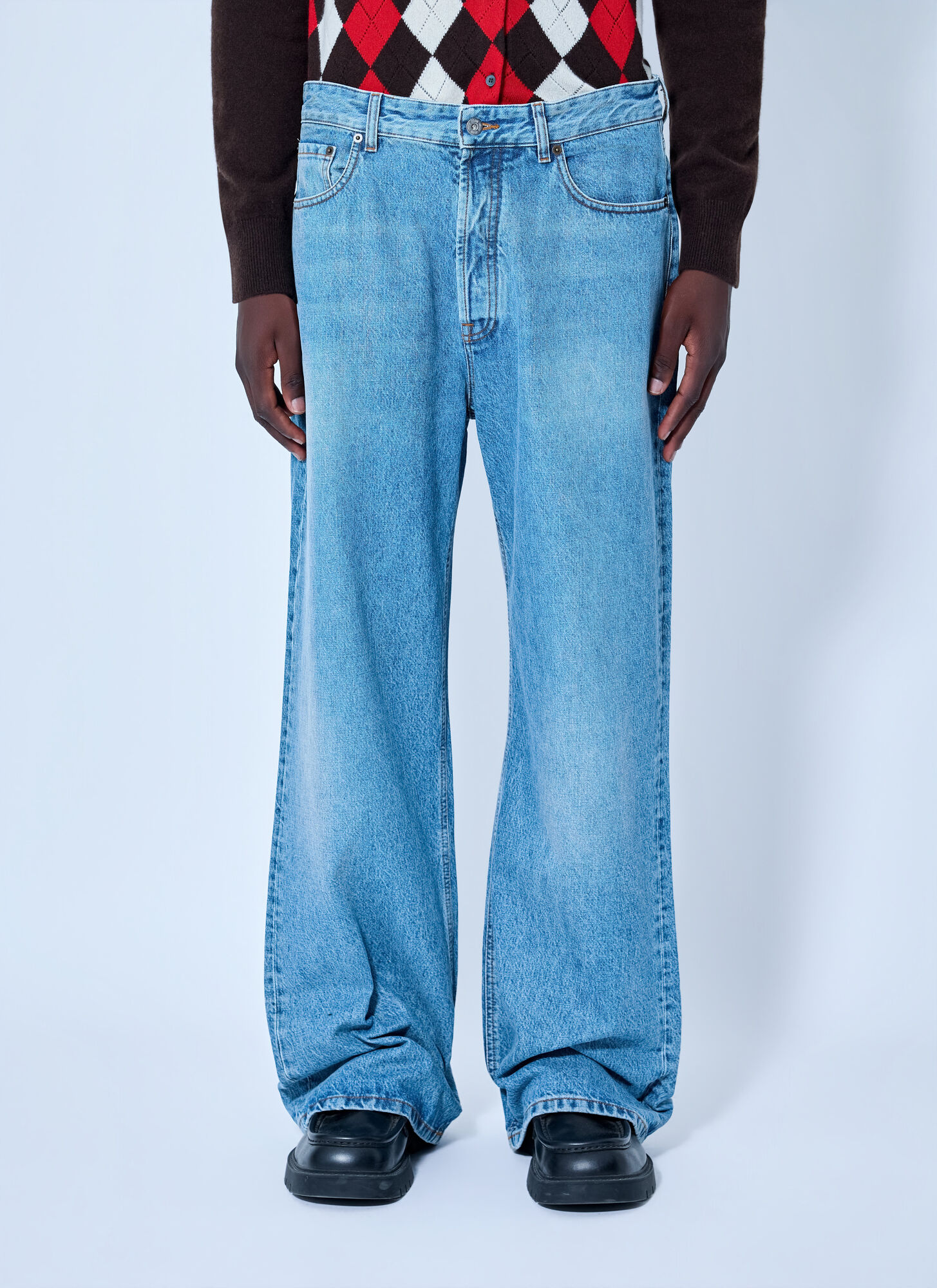 Miu Miu Five-pocket Washed Denim Jeans In Blue