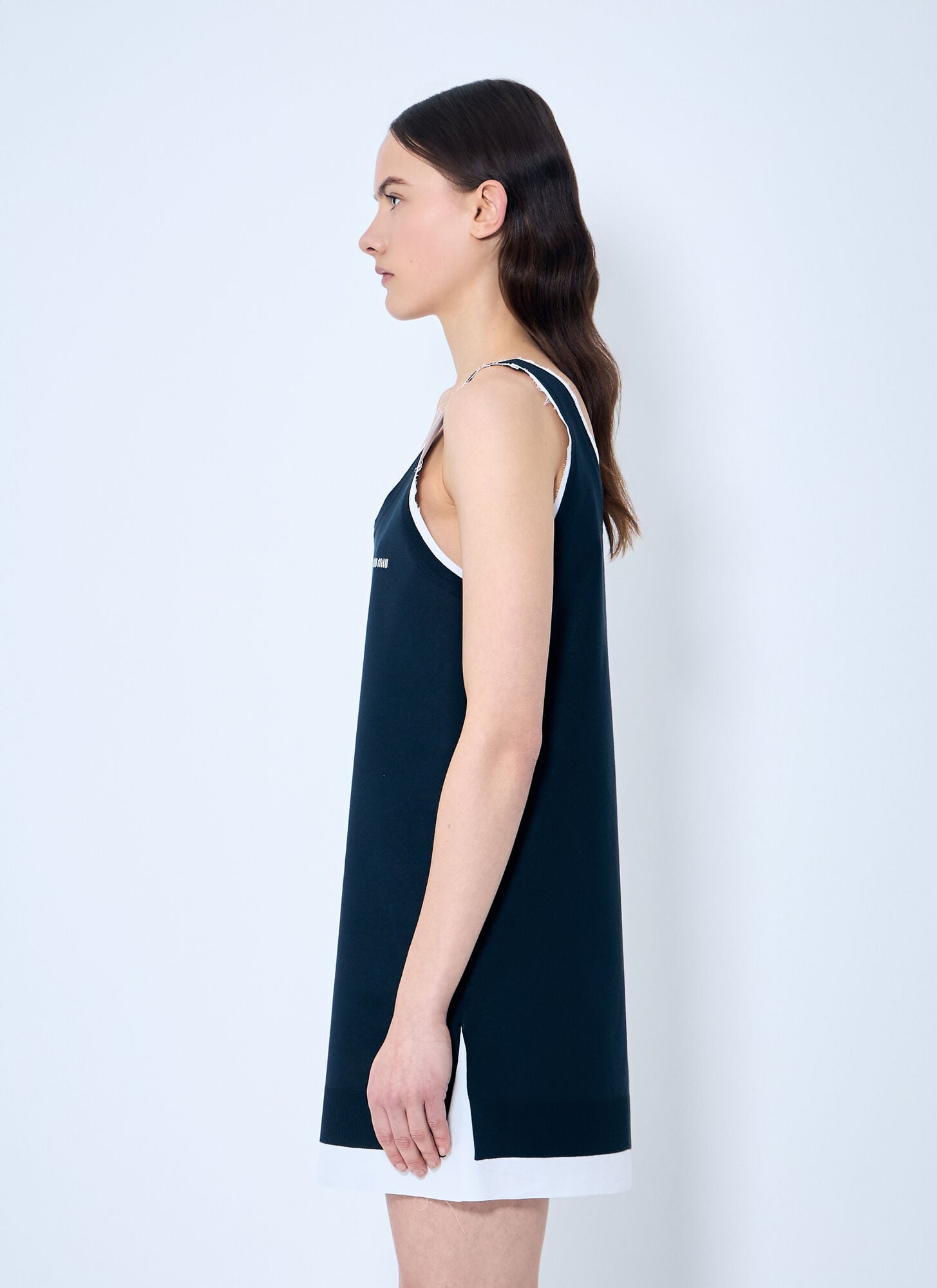 Miu Miu Miu Miu Knit And Poplin Mini Dress - Frau Kleider Blue It - 42 