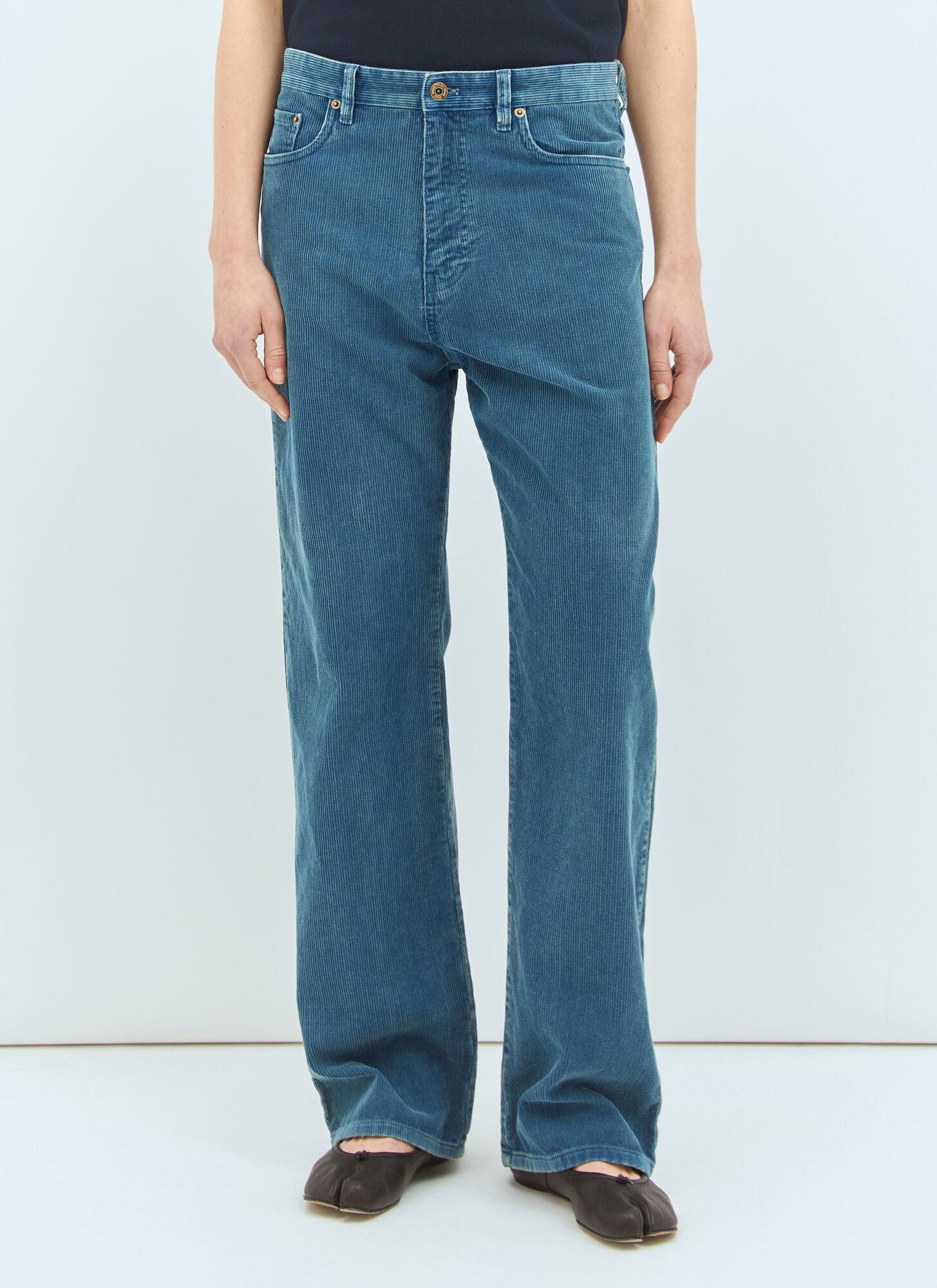 Miu Miu Women's Blue Corduroy Pants - Woman Pants It - 40