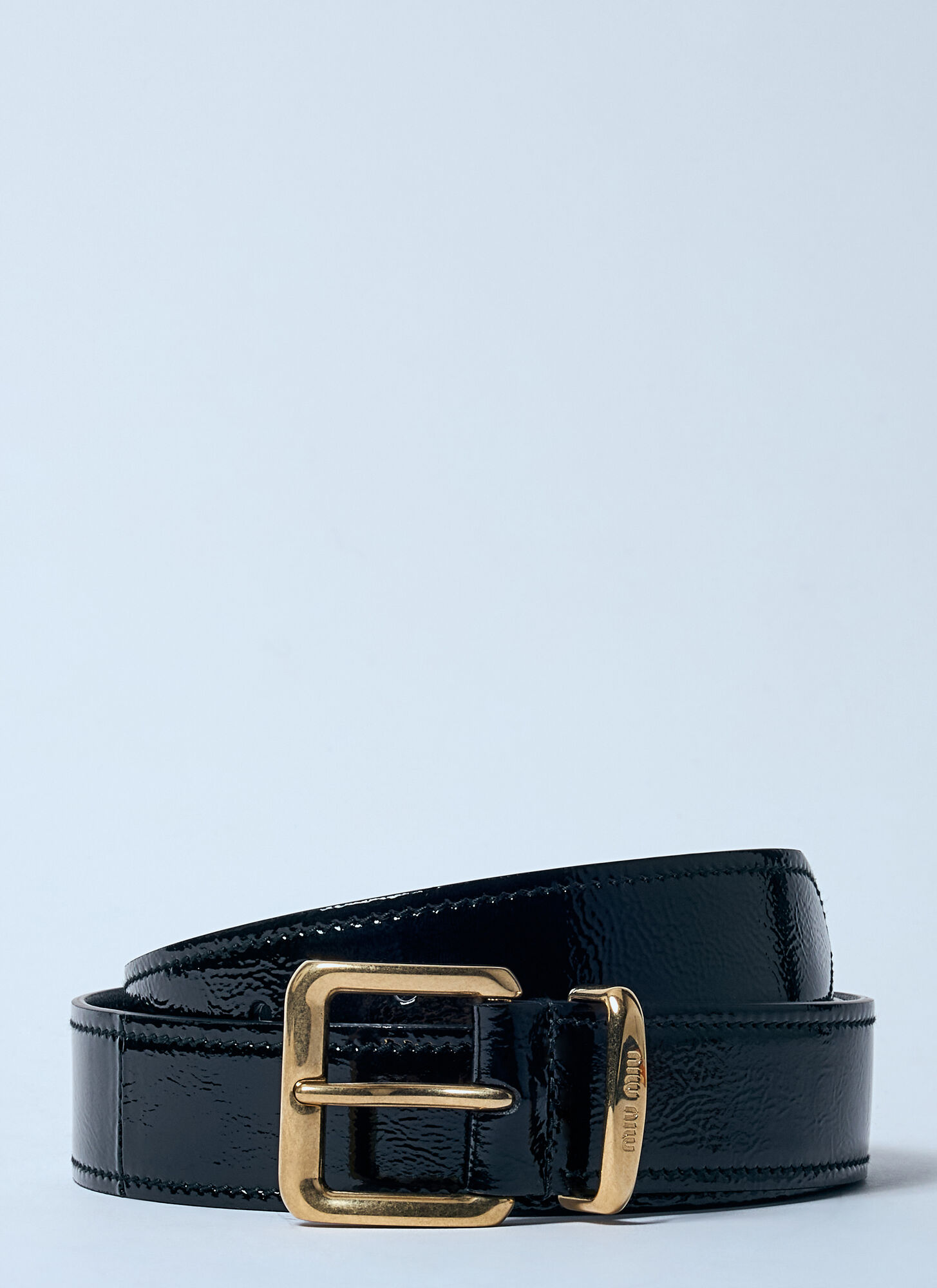 Miu Miu Miu Miu Leather Belt - Woman Belts Black 90　ミュウミュウ レザー ベルト - 女性ベルト ブラック 90
