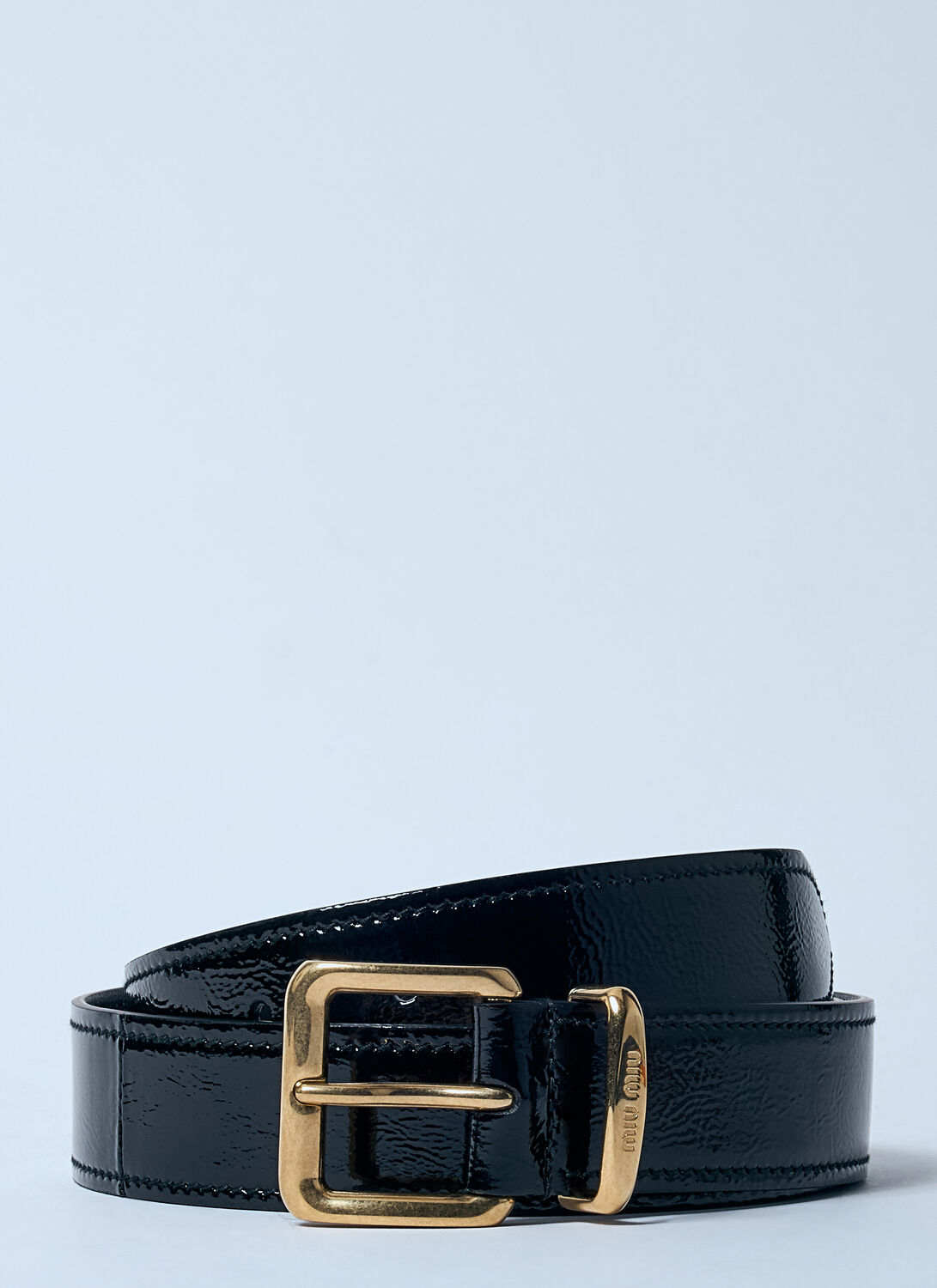 Miu Miu Women Leather Belt In Blue