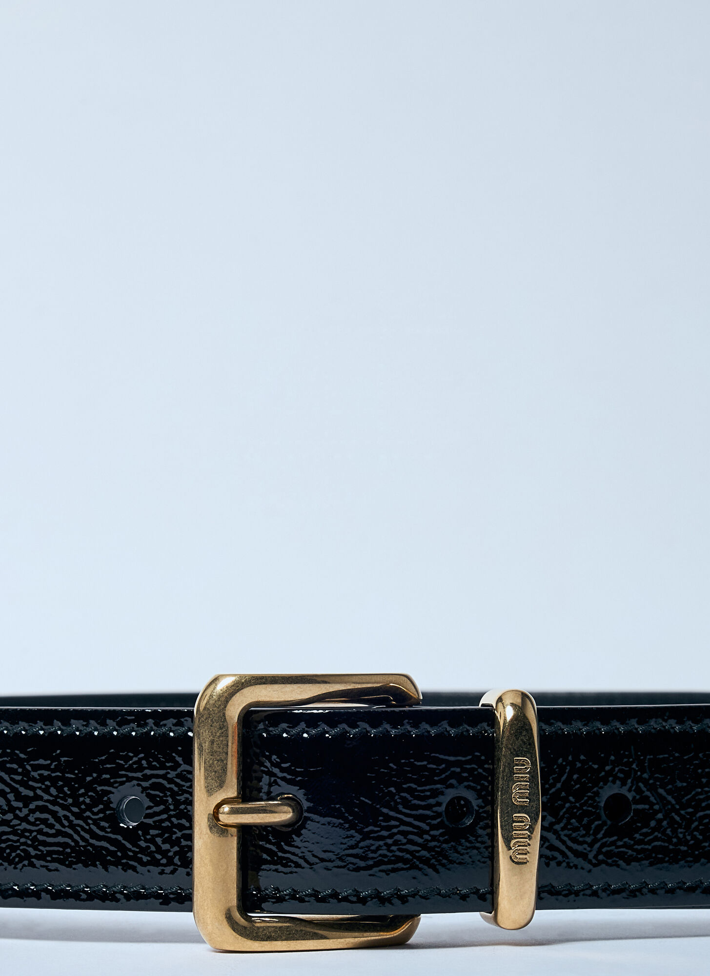  Miu Miu Miu Miu Leather Belt - Frau Gürtel Black 90 