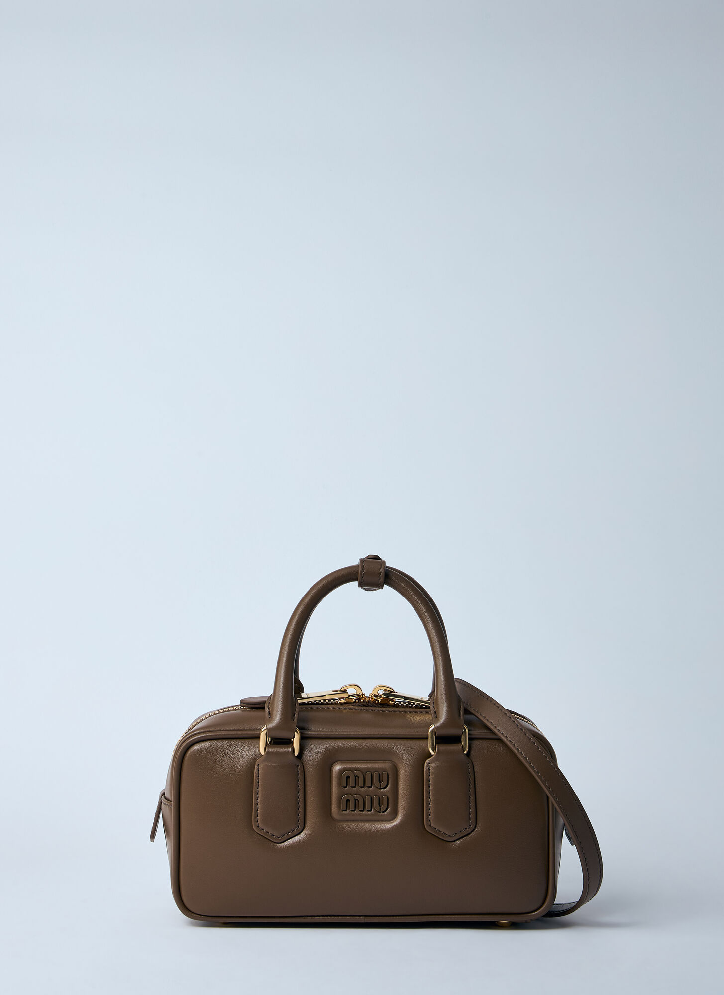 Miu Miu Arcadie Mini Leather Handbag In Brown