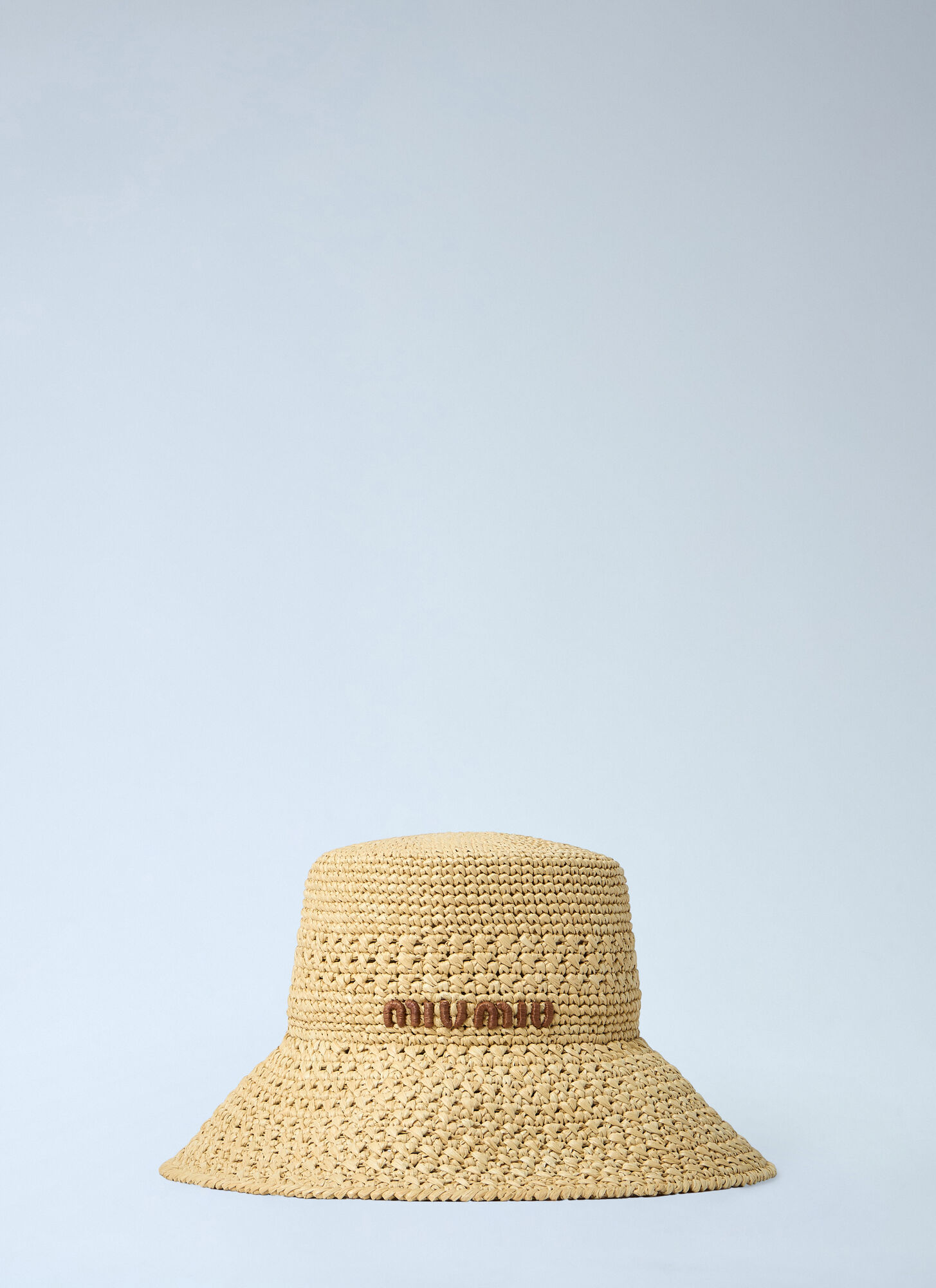 Miu Miu Women's Beige Logo Motif Bucket Hat - Woman Hats S