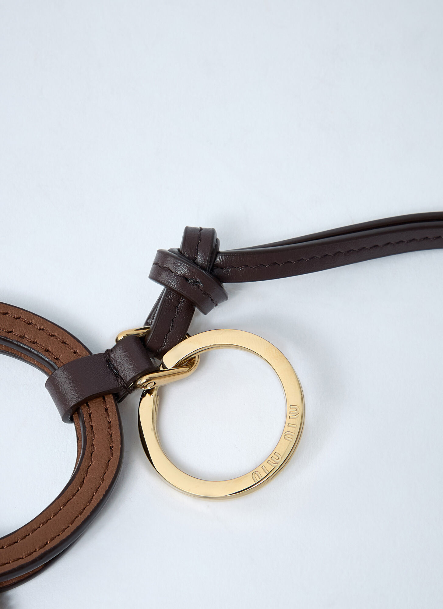  Miu Miu Miu Miu Arcadie Leather Keyring - Frau Schlüsselringe Brown One Size 