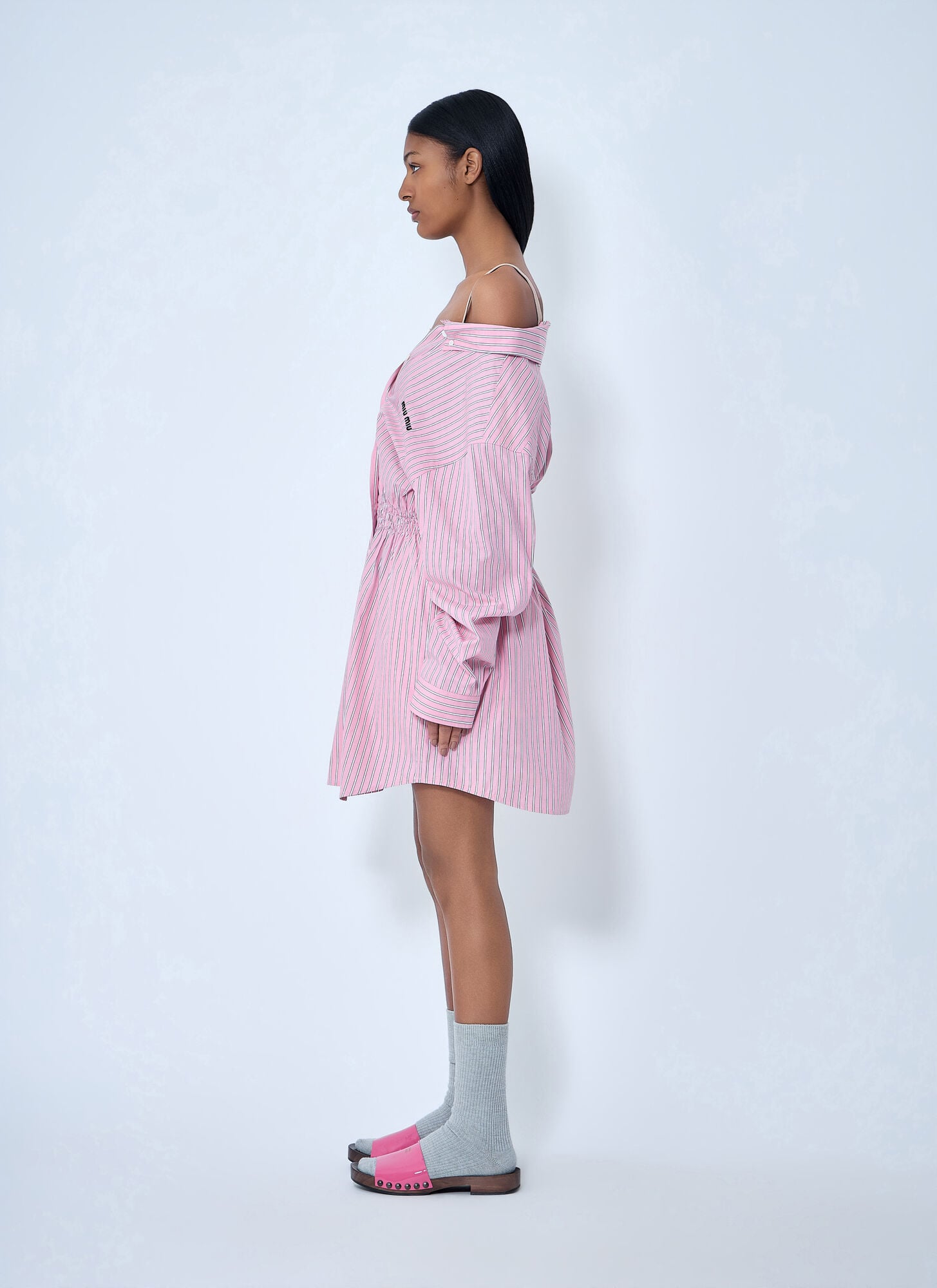  Miu Miu Miu Miu Striped Poplin Dress - Frau Kleider Pink It - 40 