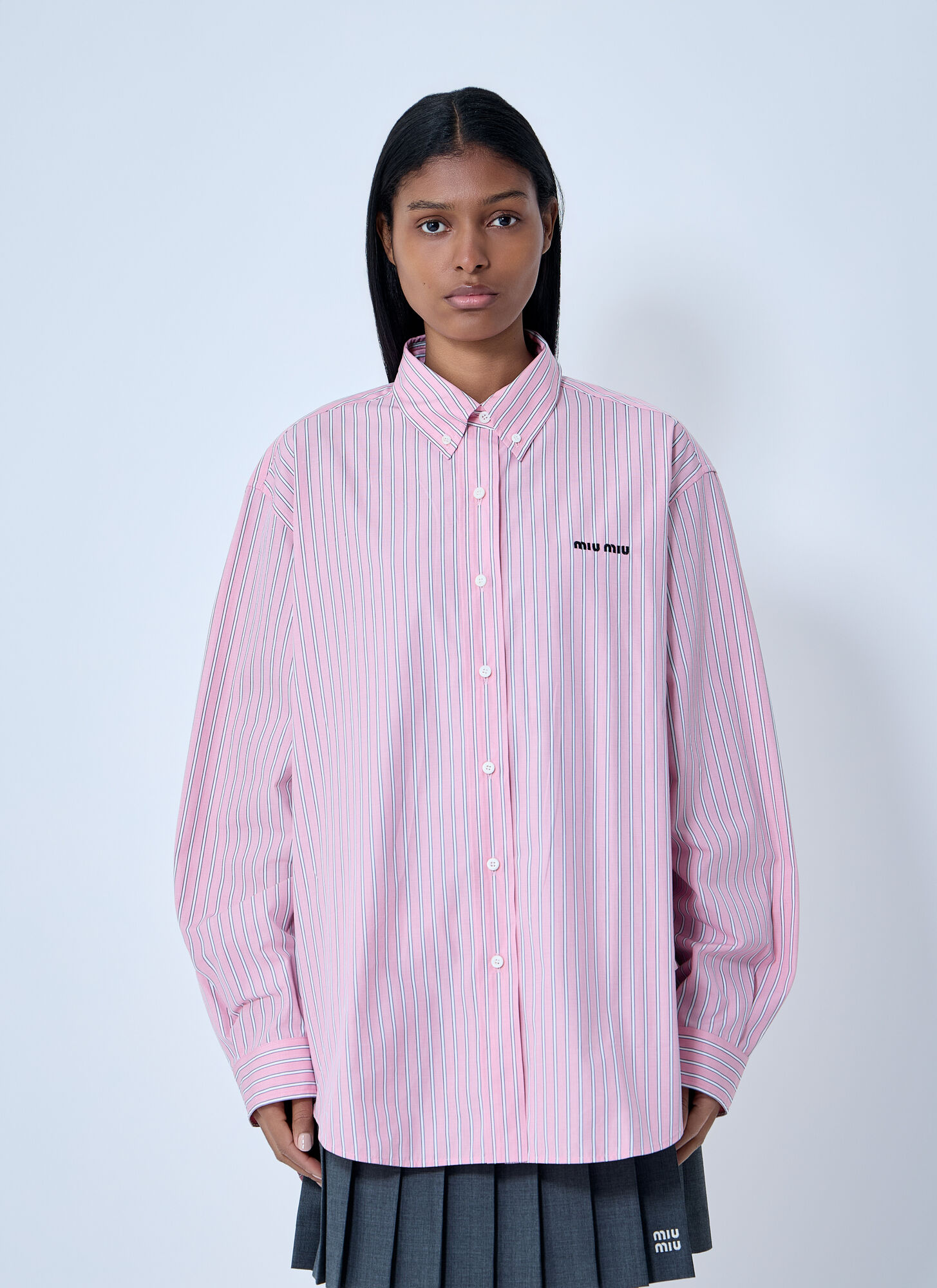 Miu Miu Women's Pink Poplin Shirt - Woman Shirts It - 40