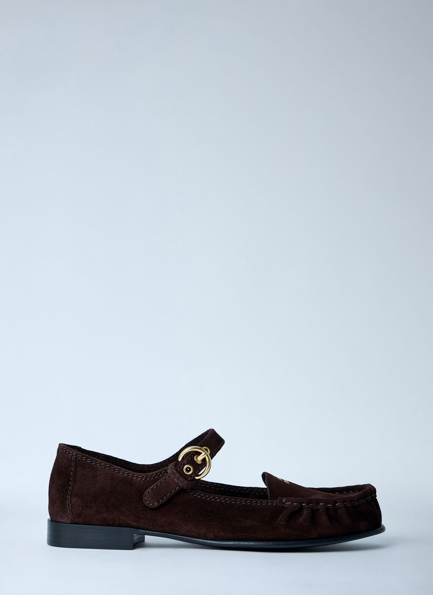 Miu Miu Women's Brown Suede Mary Jane Loafers - Woman Loafers Eu - 39