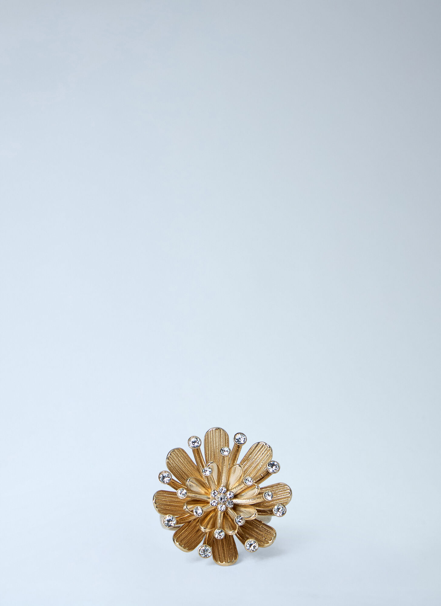 Miu Miu Mental Ring With Crystals - Woman Jewellery Gold S　ミュウミュウ クリスタル付きメンタル リング - 女性ジュエリー ゴールド S Miu
