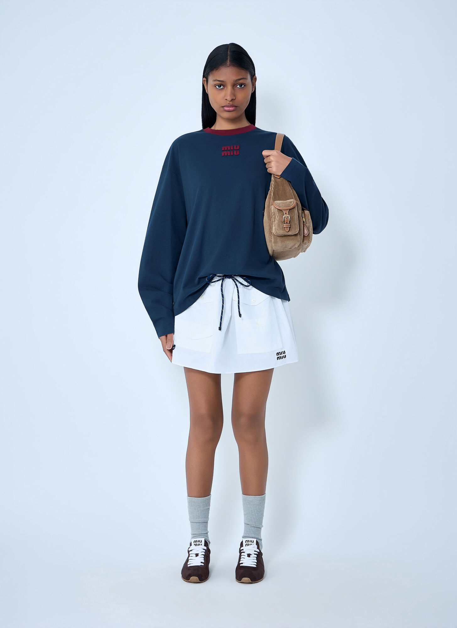  Miu Miu Miu Miu Drawstring Pocket Mini Skirt - Frau Röcke White It - 38 