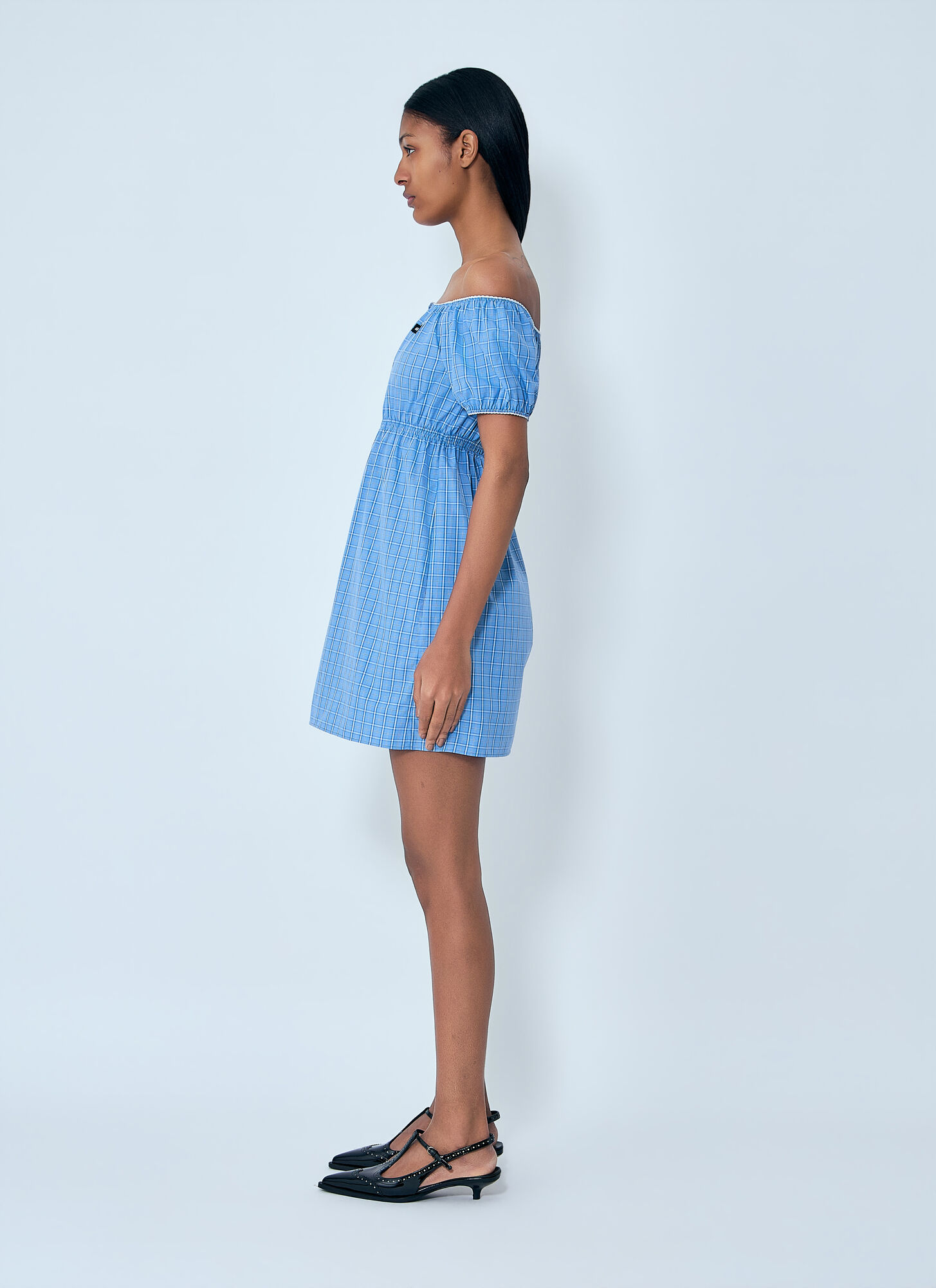  Miu Miu Miu Miu Plaid-pattern Mini Dress - Frau Kleider Blue It - 40 
