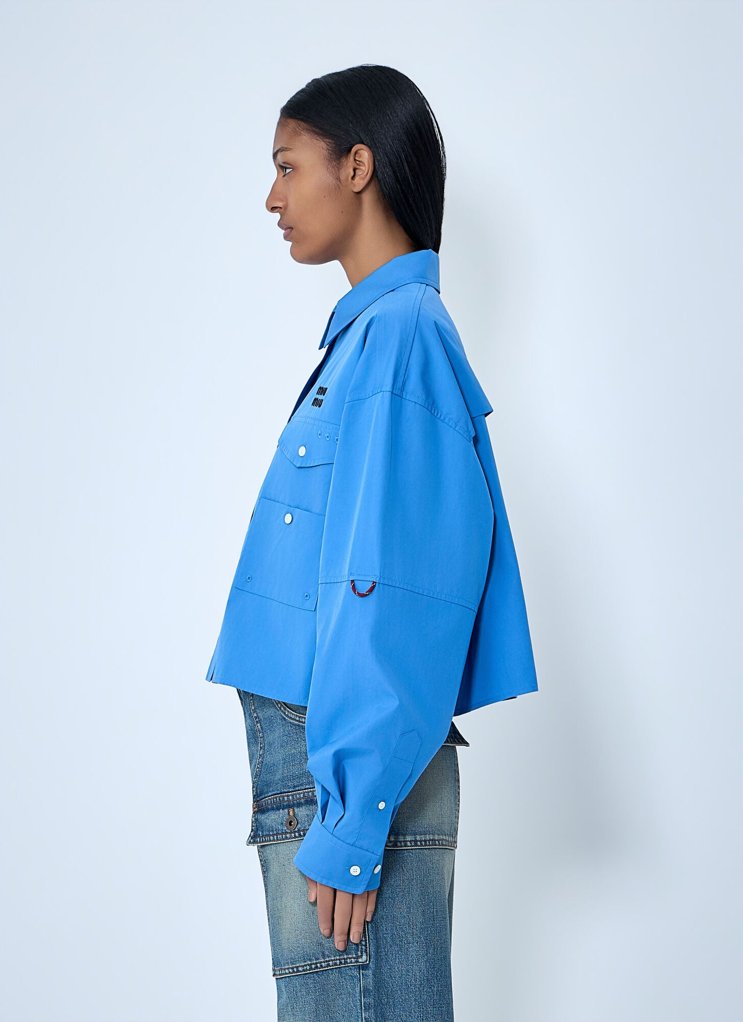  Miu Miu Miu Miu Cropped Utility Shirt - Frau Hemden Purple It - 38 