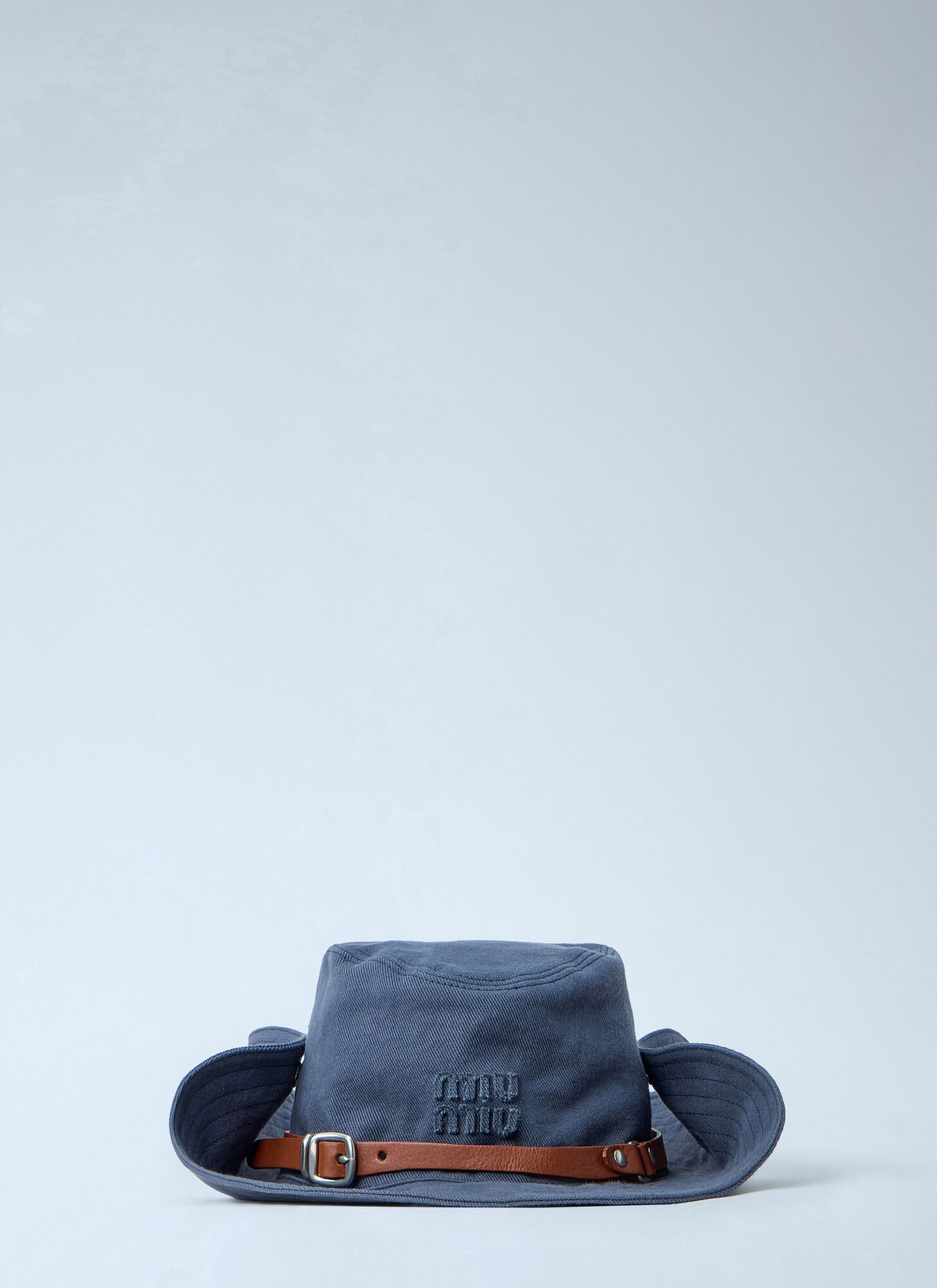 Miu Miu Miu Miu Drill Cowboy Hat - Woman Hats Blue M　ミュウミュウ ドリル カウボーイ ハット - 女性用帽子 ブルー M