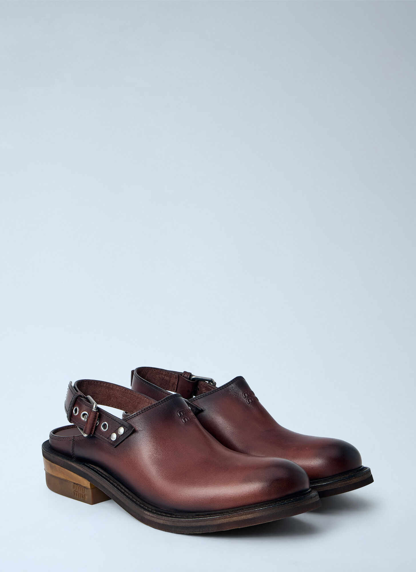  Miu Miu Miu Miu Foule Leather Mules - Frau Mules Brown Eu - 38 