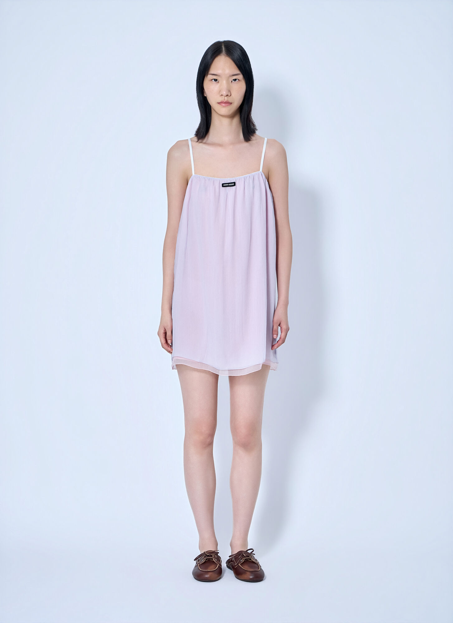 Miu Miu Women's Lilac Wisteria Chiffon Dress - Woman Dresses It - 38