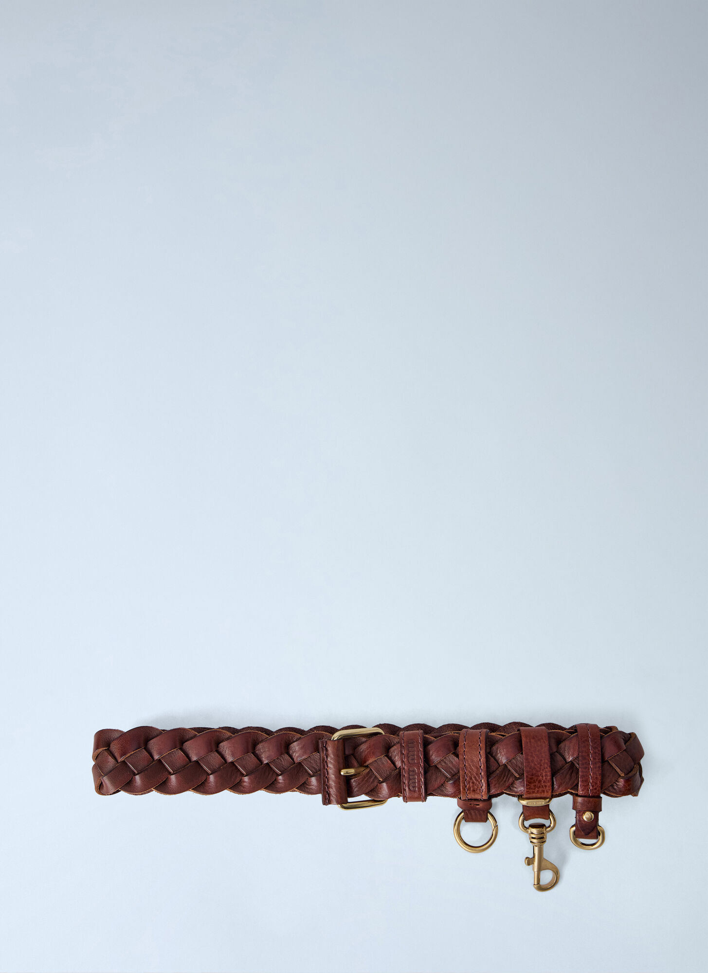 Miu Miu Women's Brown Woven Leather Belt - Woman Belts 80