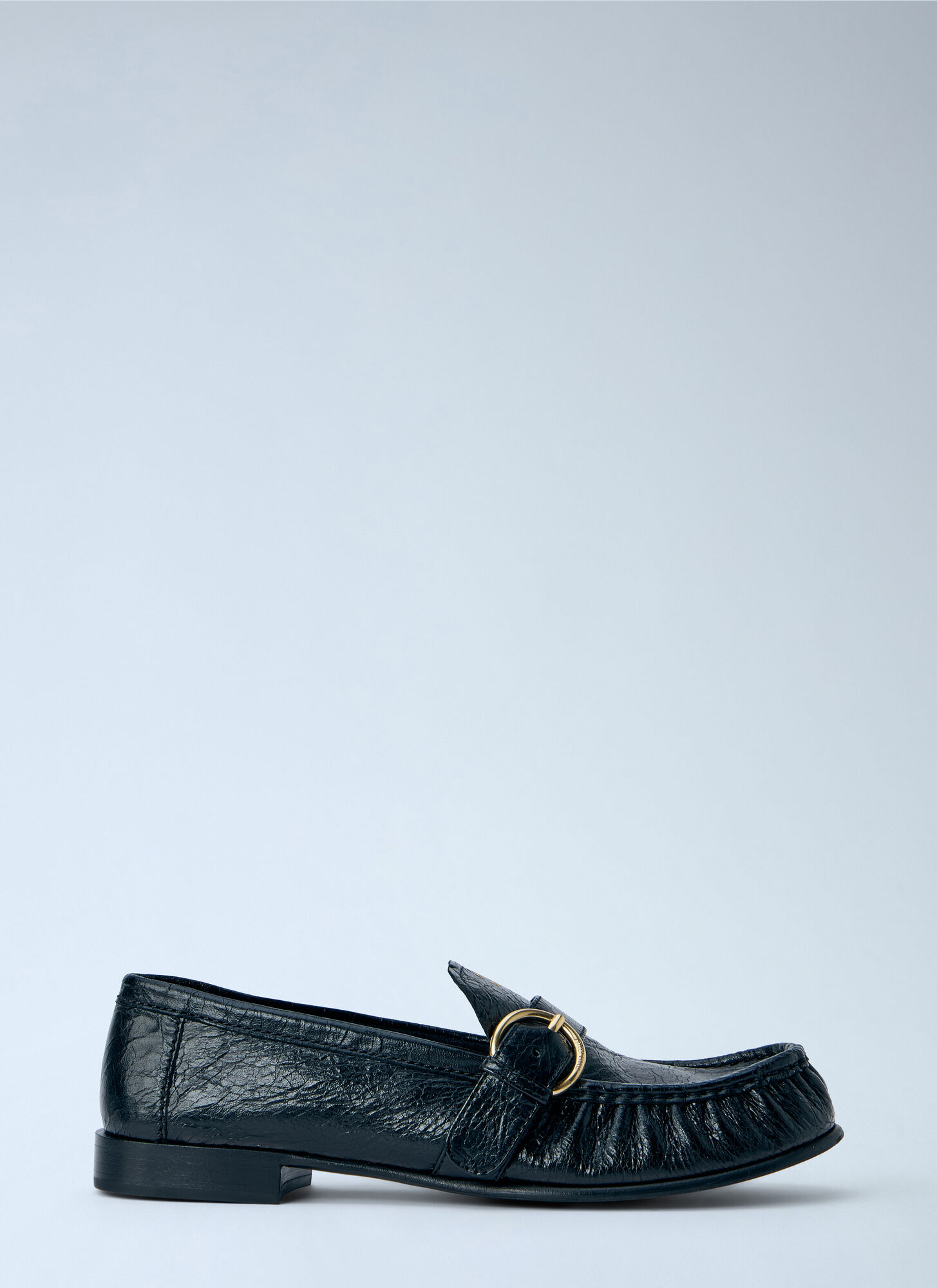 Miu Miu Women's Black Leather Loafers With Buckle Detail - Woman Loafers Eu - 37