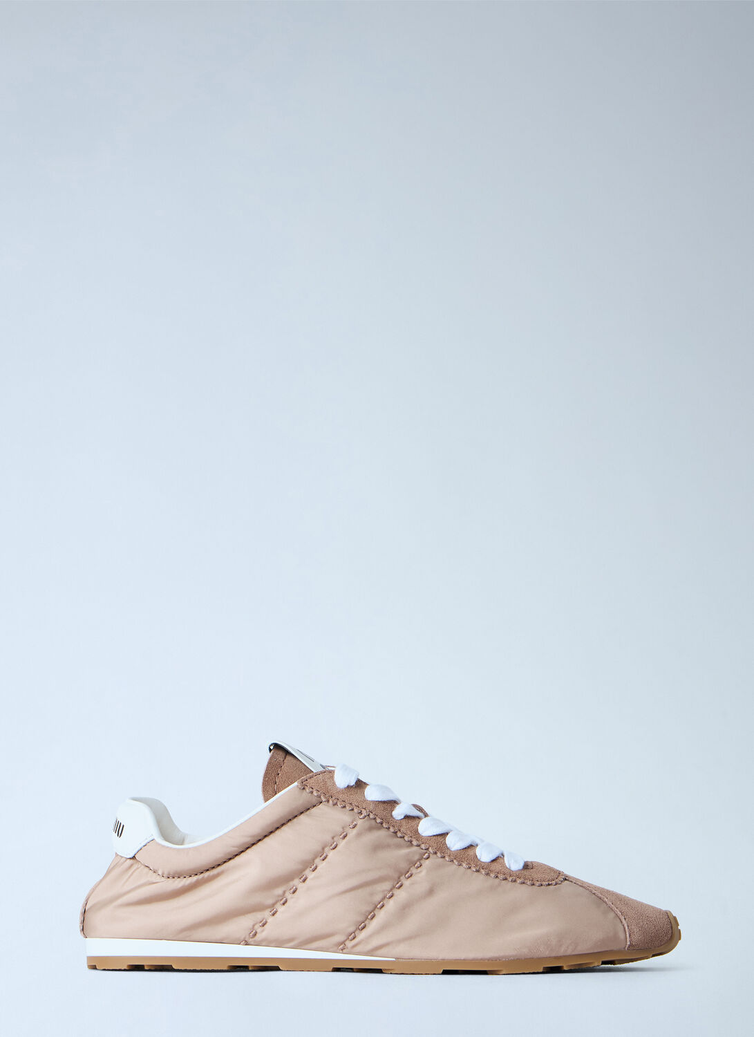 Miu Miu Plume Technical Fabric And Suede Sneakers - Woman Sneakers Beige Eu - 37
