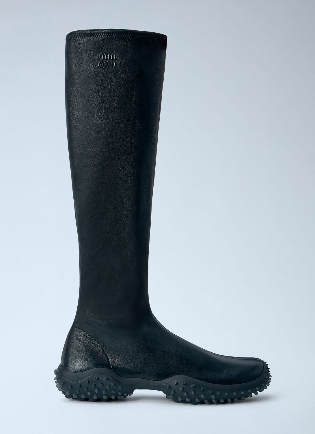 Miu Miu Stretch Nappa Leather Boots - Woman Boots Black Eu - 38