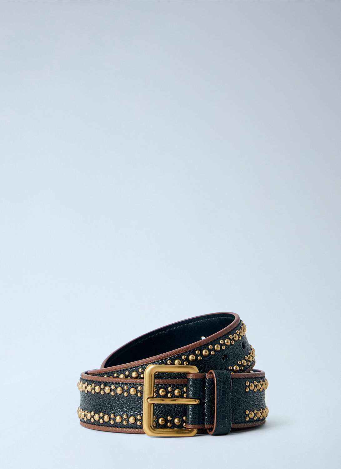 Miu Miu Studded Leather Belt - Woman Belts Black 95