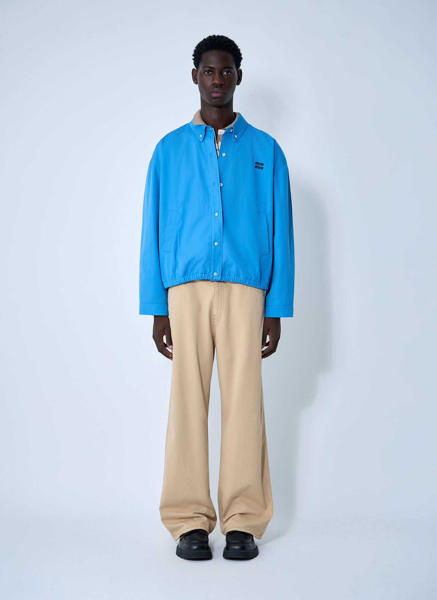  Miu Miu Miu Miu Logo Motif Blouson Jacket -  Jacken Blue It - 42 