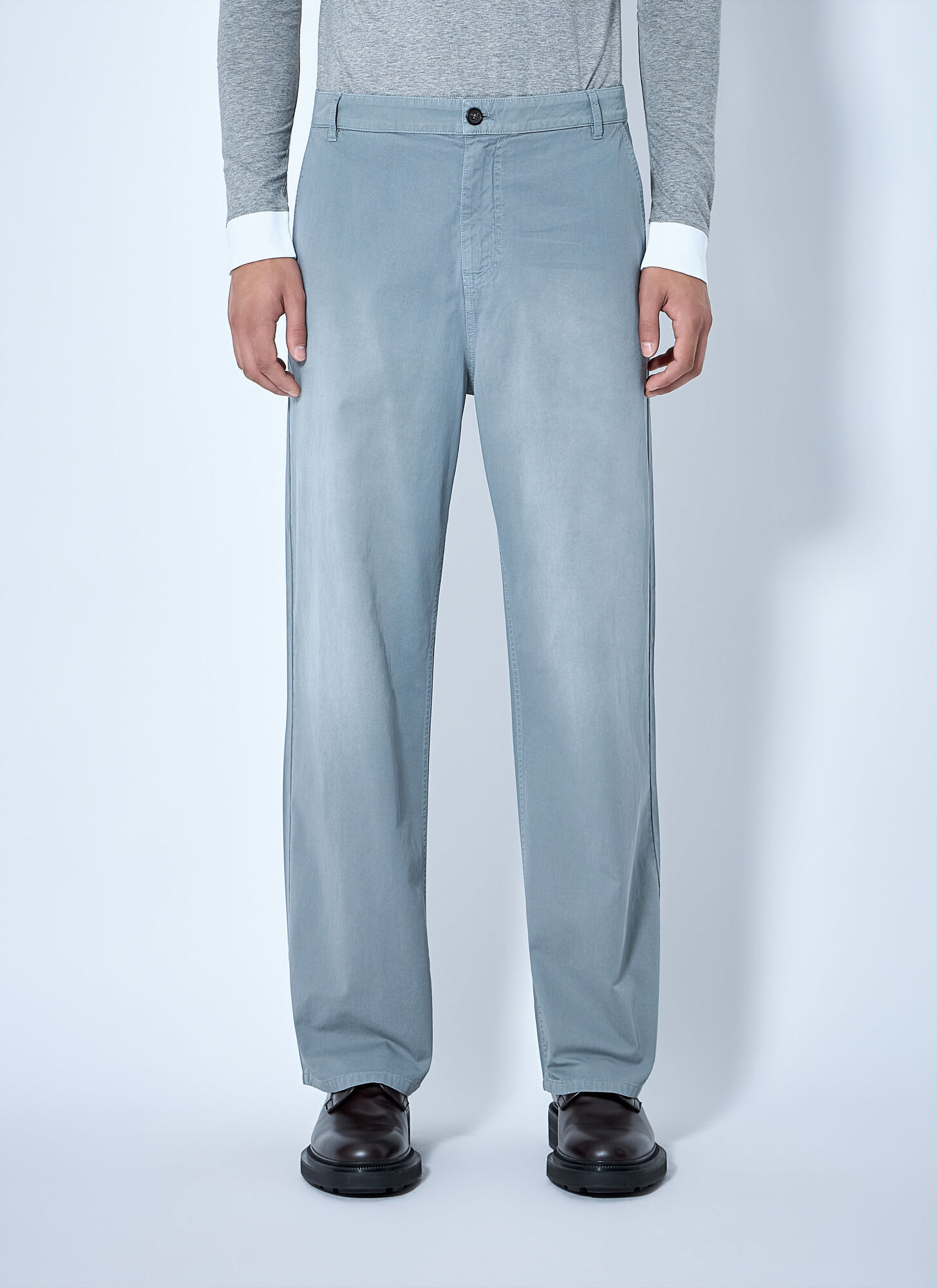 Miu Miu Unisex Grey Garment-Dyed Twill Pants - Pants It - 38