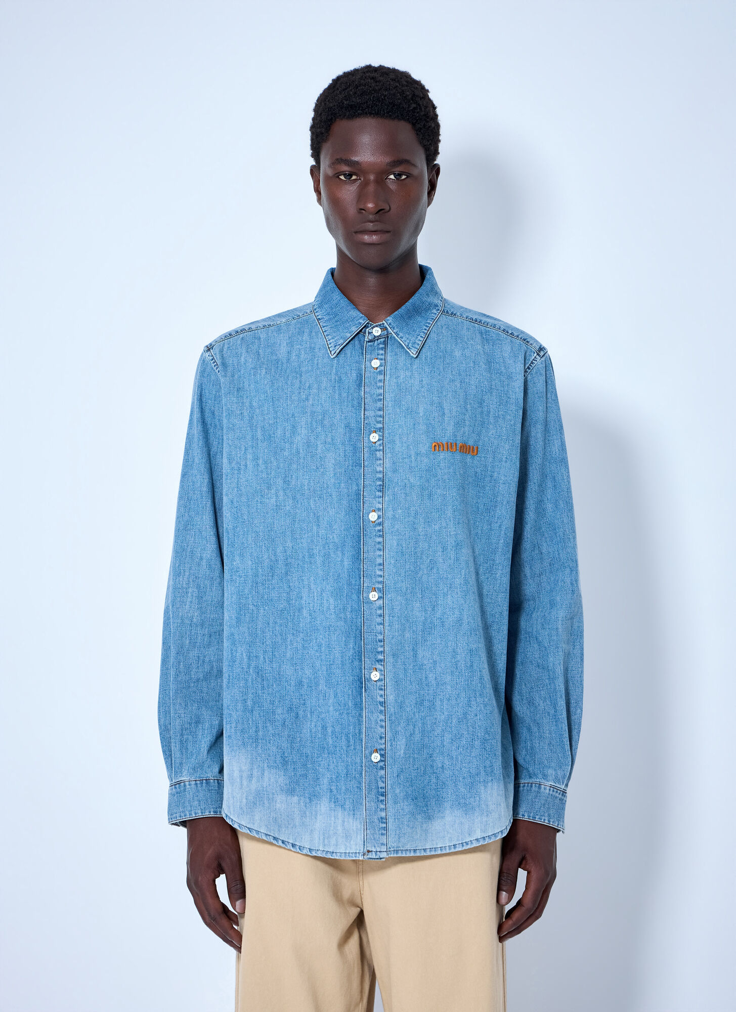 Miu Miu Logo Cotton Shirt - Image 2