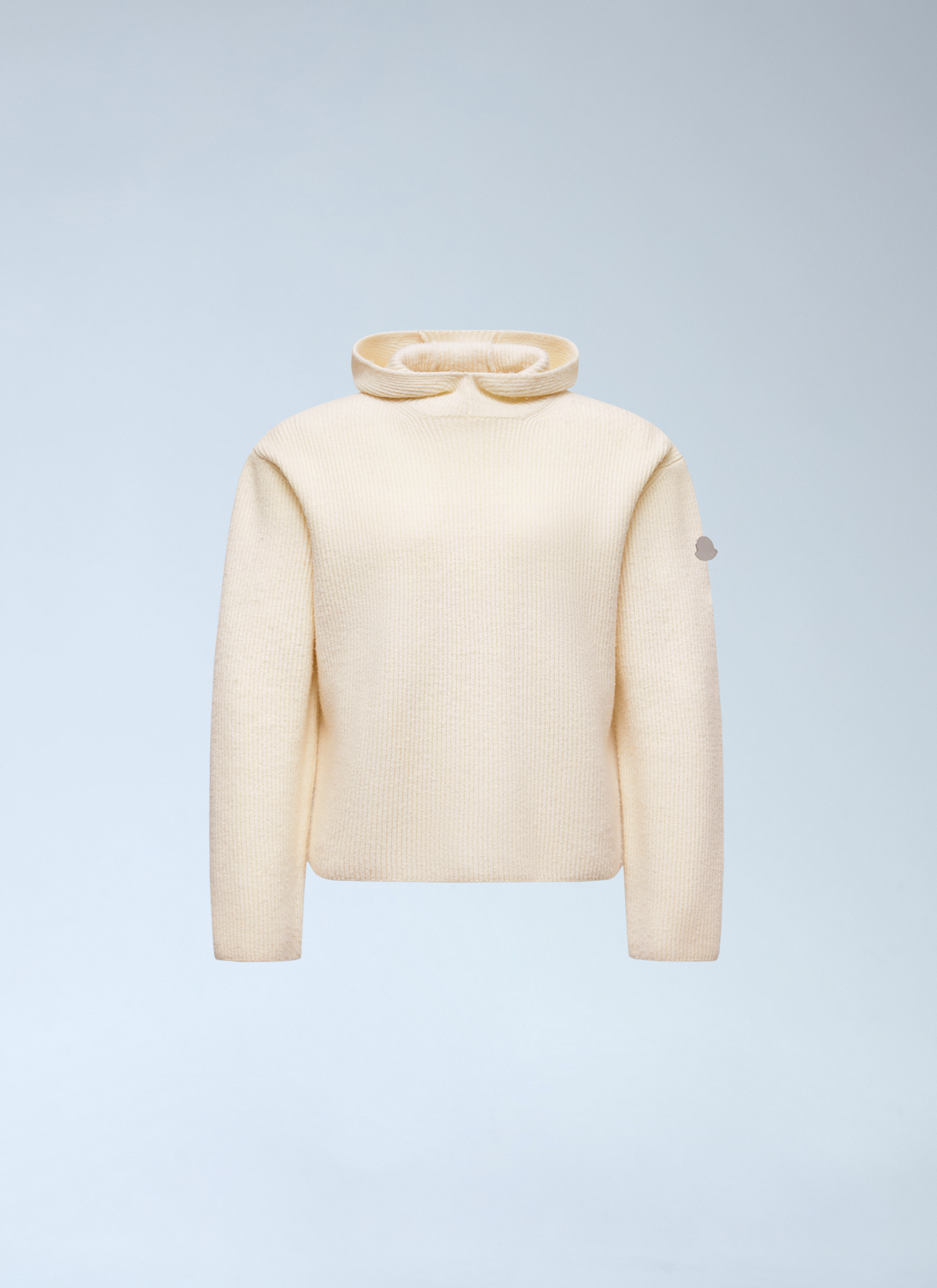 Moncler X Jil Sander Felted Wool Hooded Sweater In Neutral