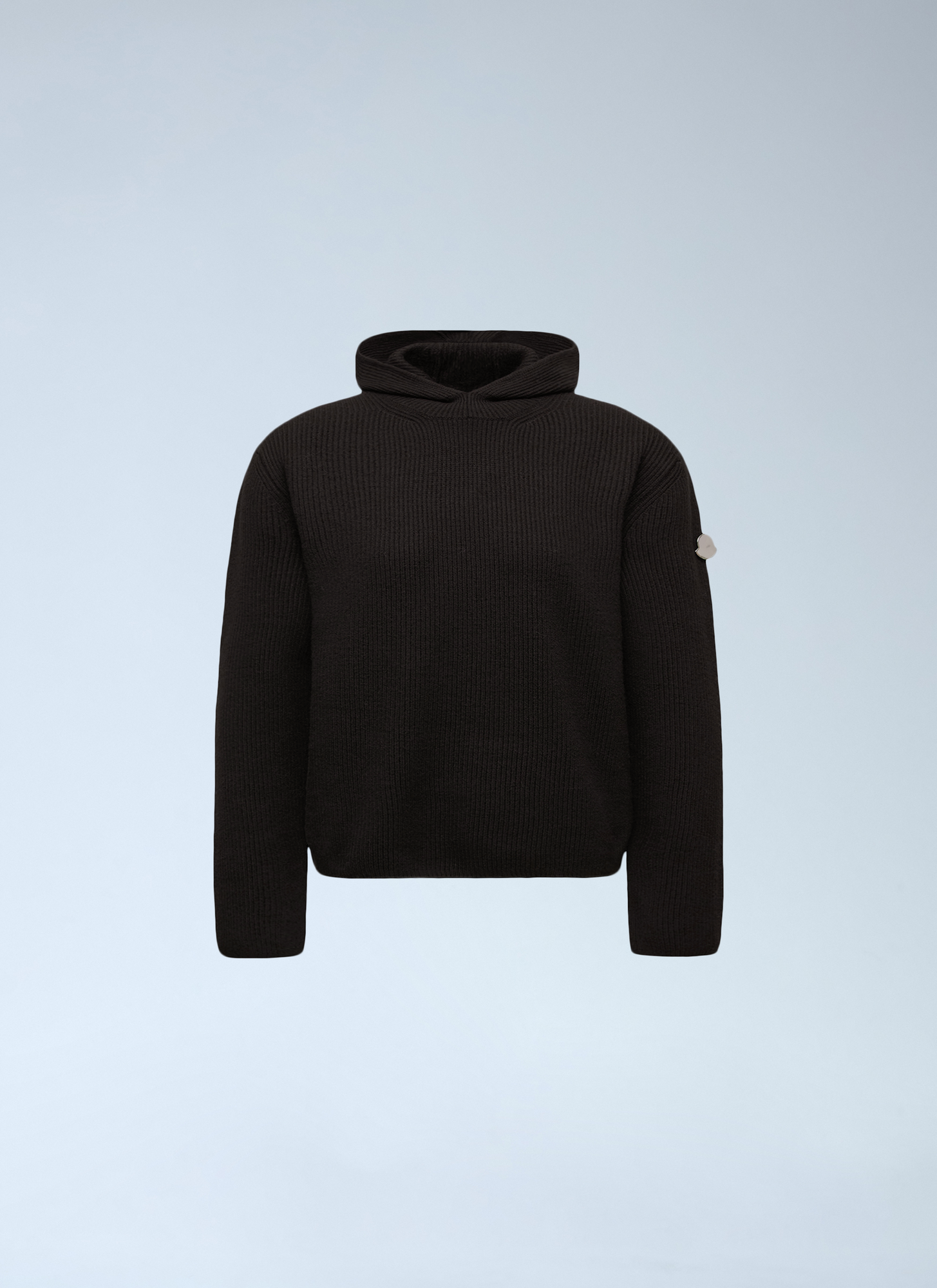 Moncler X Jil Sander Felted Wool Hooded Sweater In Black