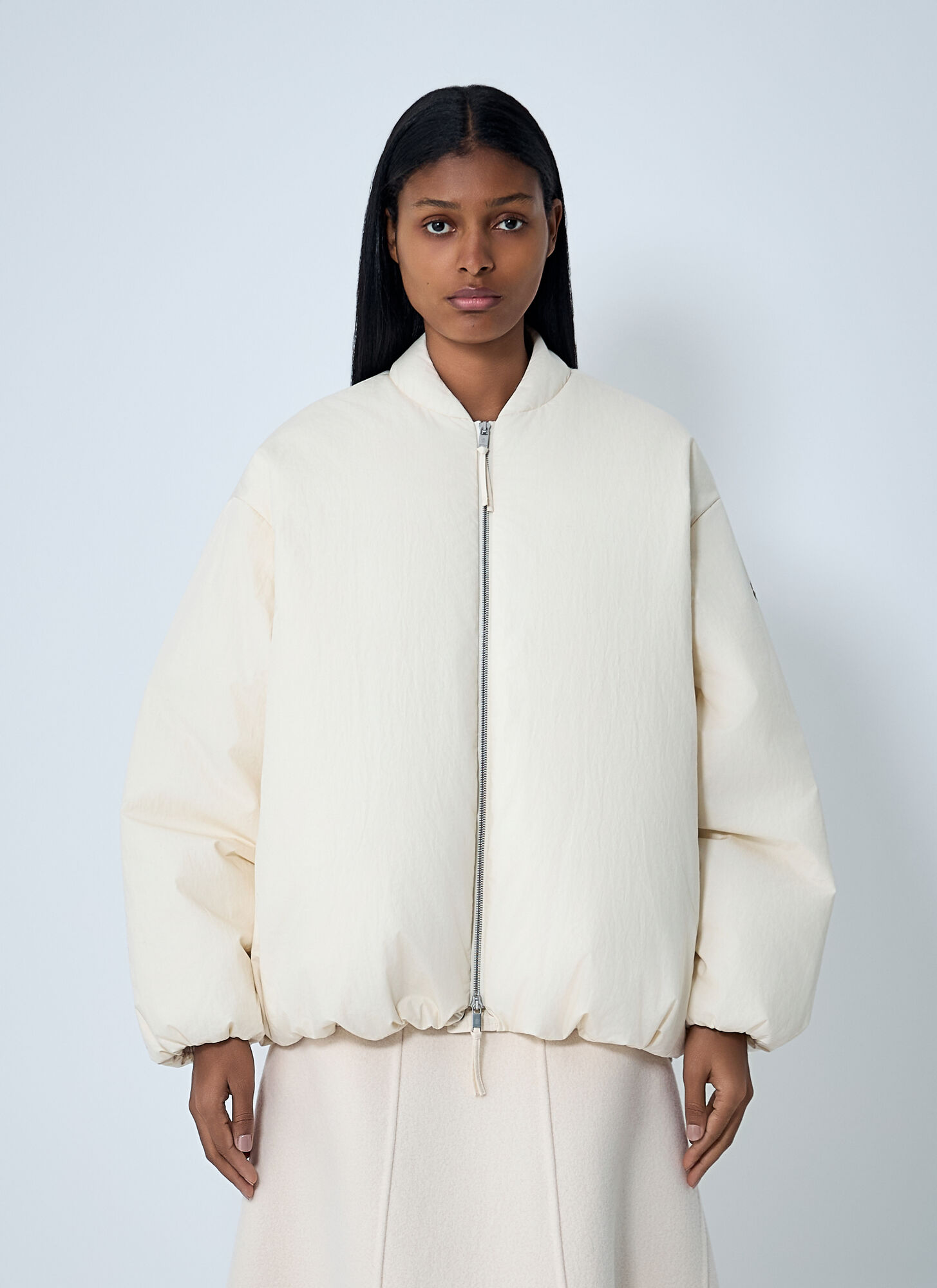 Moncler X Jil Sander Zip-front Bomber Jacket In White