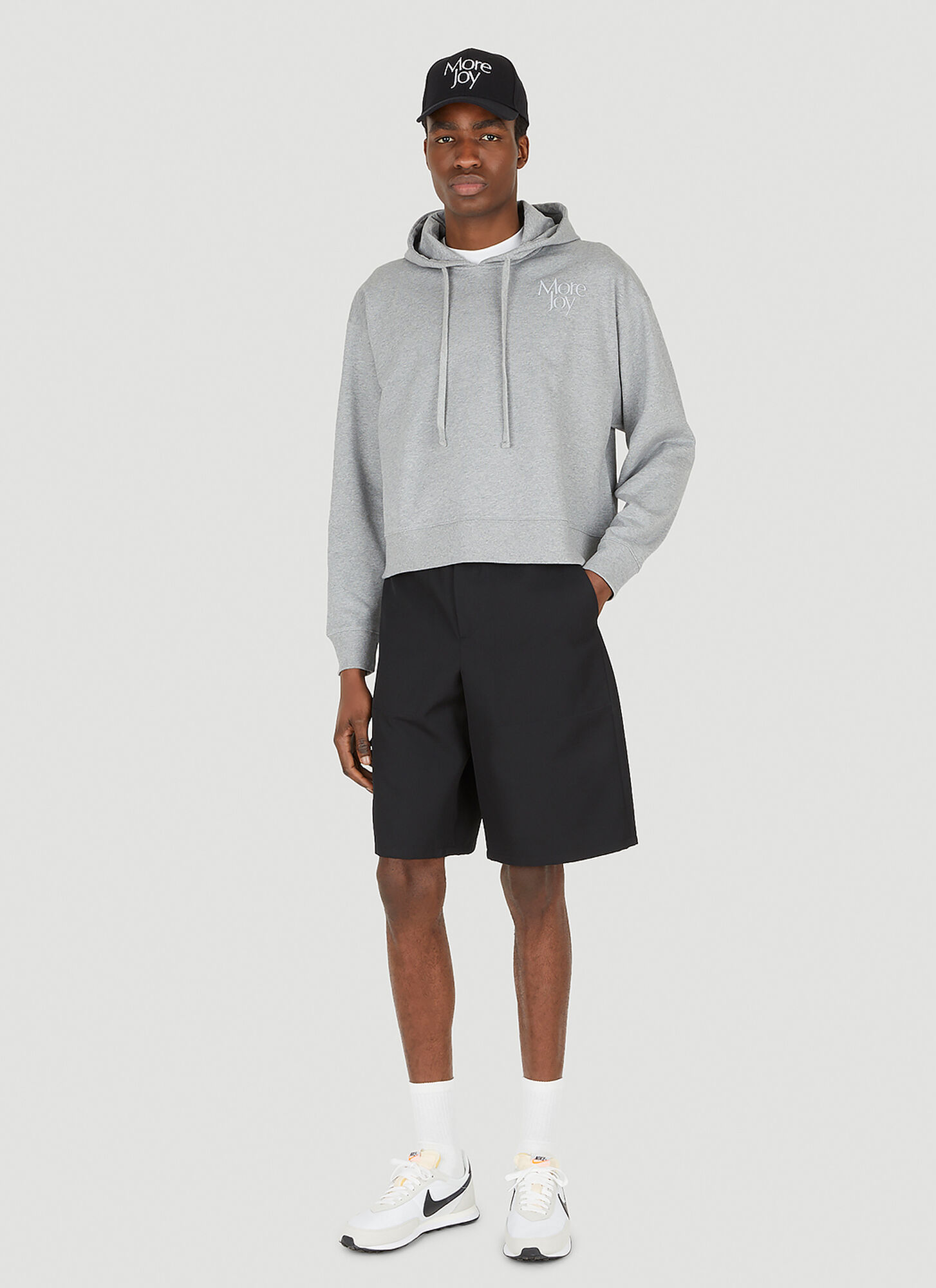  More Joy More Joy Cropped Hooded Sweatshirt -  Sweatshirts Light Grey Xs 