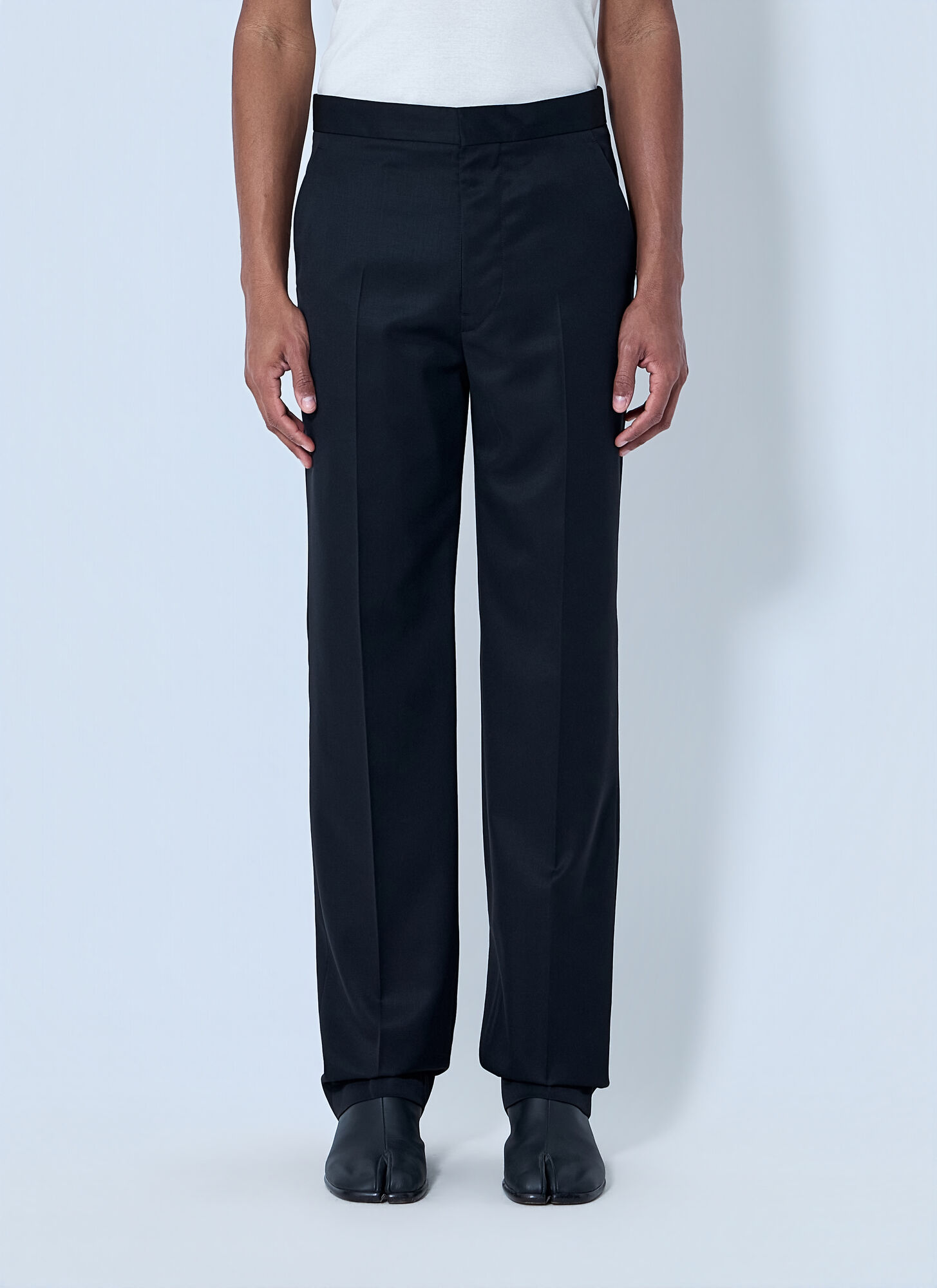 Maison Margiela Men's Black Wool Tailored Trousers - Man Pants It - 48