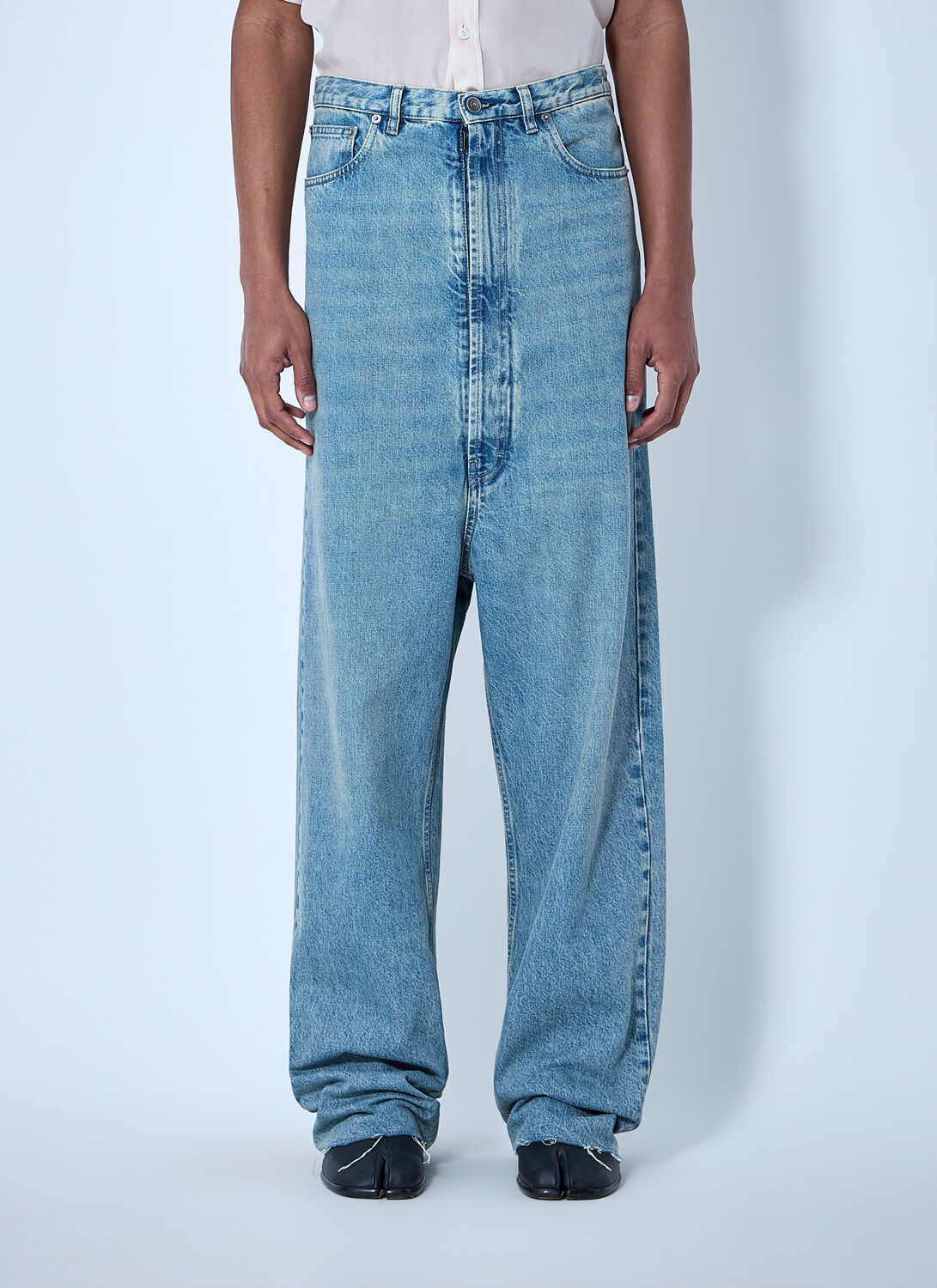 Maison Margiela Wide-leg Denim Trousers - Man Jeans Blue 34