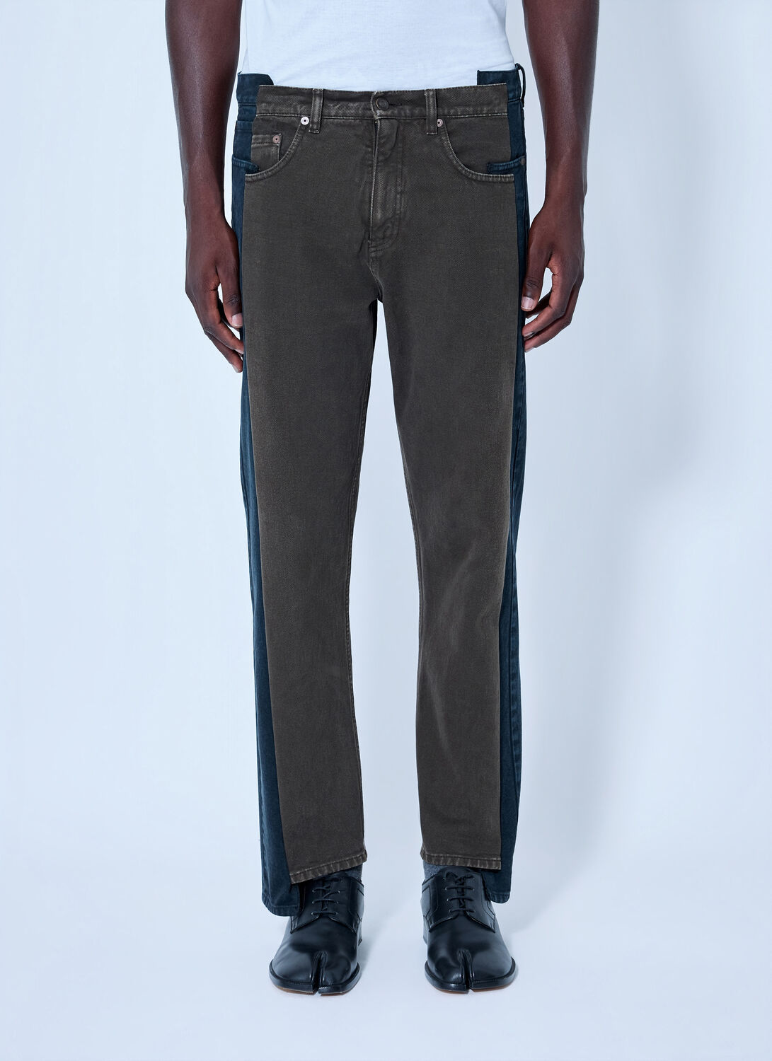 Maison Margiela Spliced Denim Trousers - Man Pants Brown 32