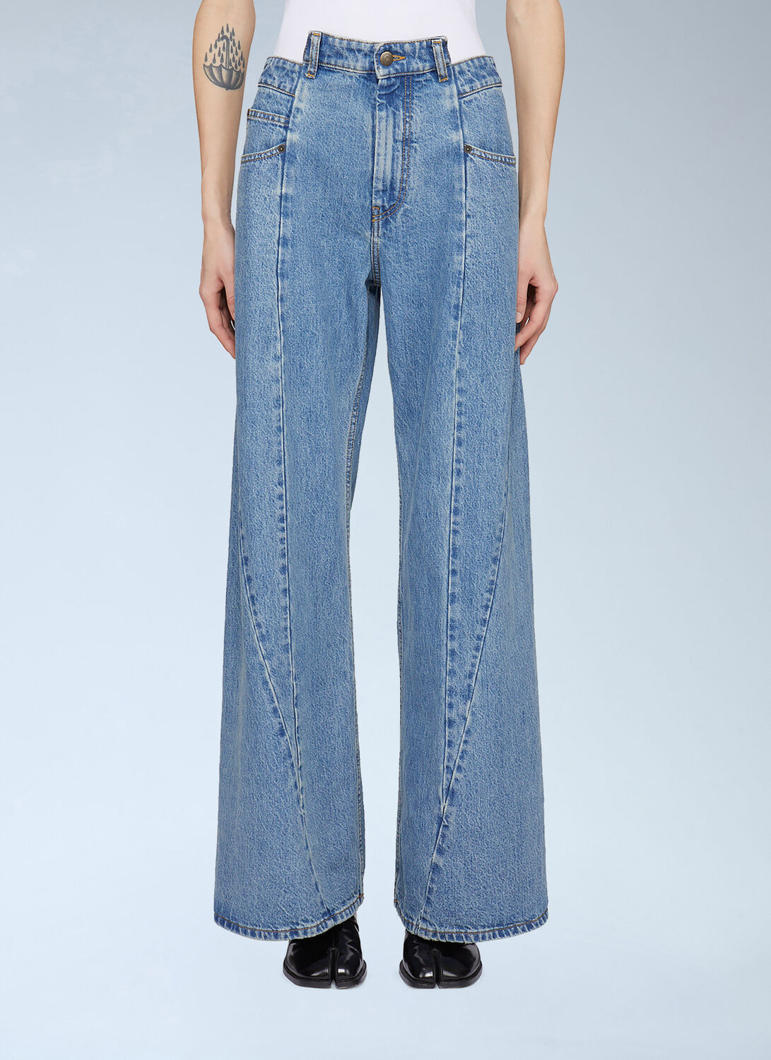 Maison Margiela Wide-leg Jeans - Woman Jeans Blue It - 44 Maison