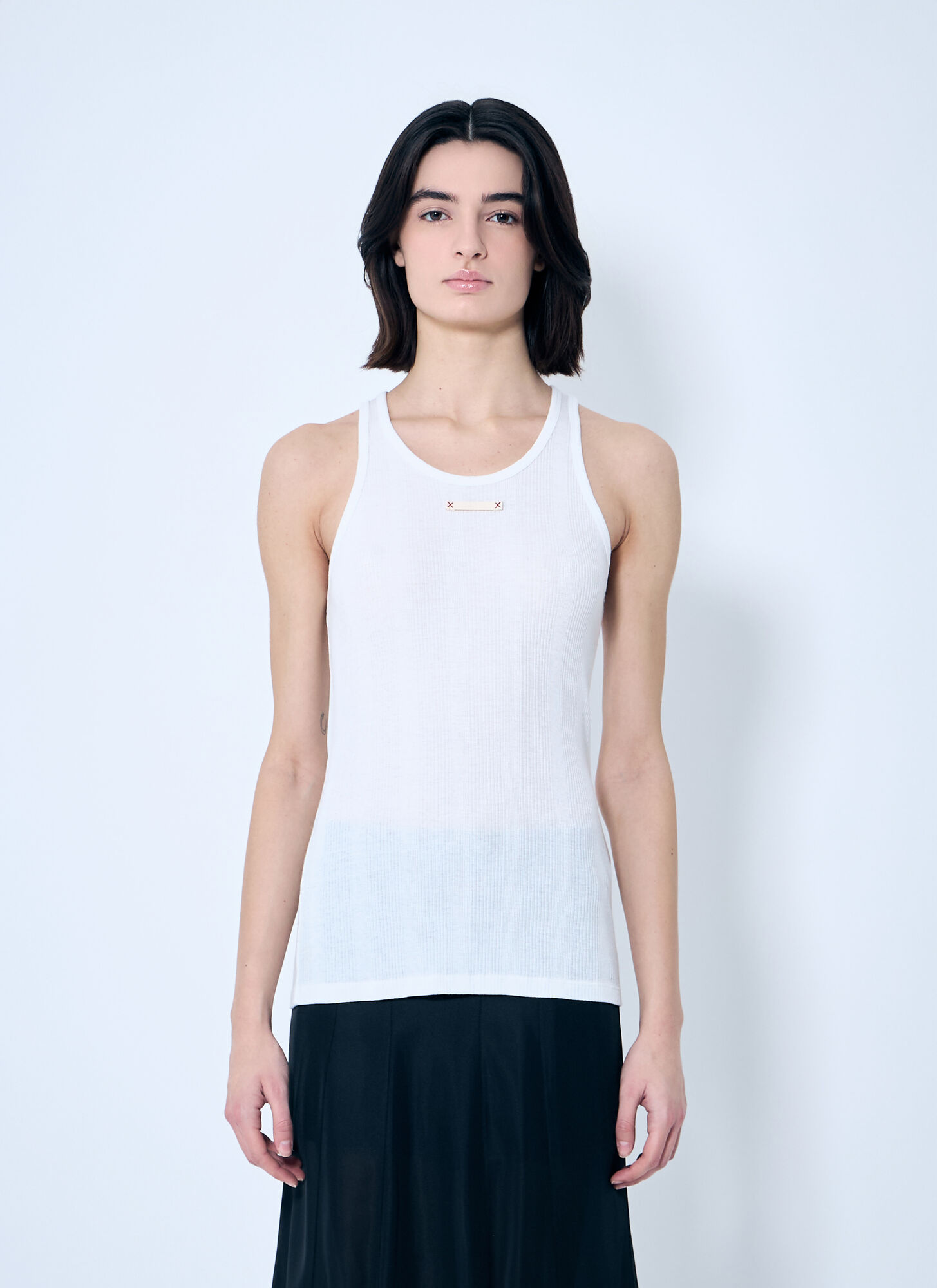 Maison Margiela Women's White Logo Patch Tank Top - Woman Tops S