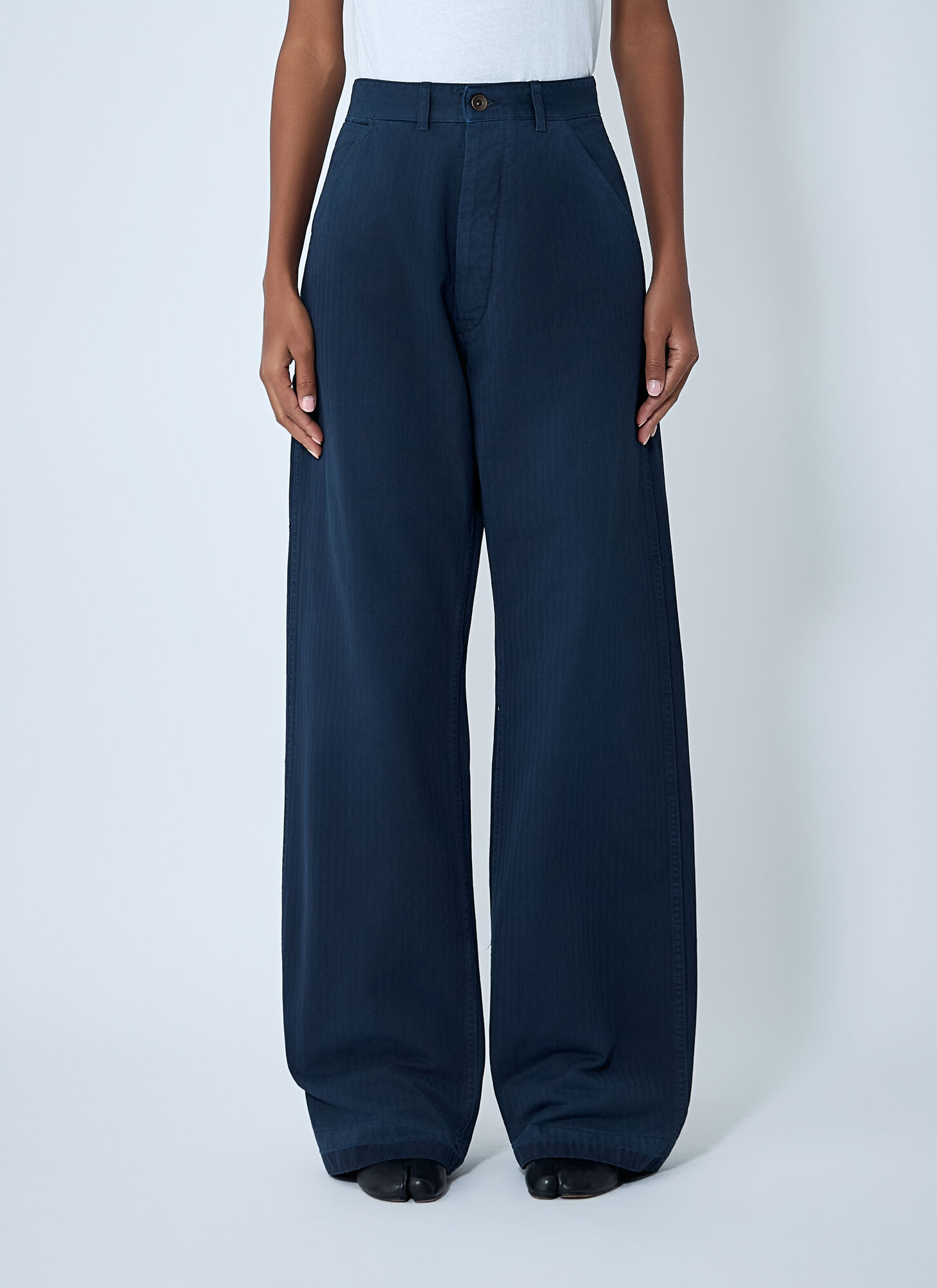 Maison Margiela Cotton Twill Pants In Blue