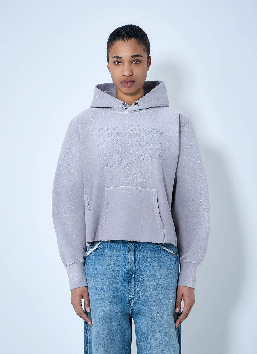Maison Margiela Hooded Sweatshirt With Ribbed Details - Woman Sweatshirts Light Purple S Maison