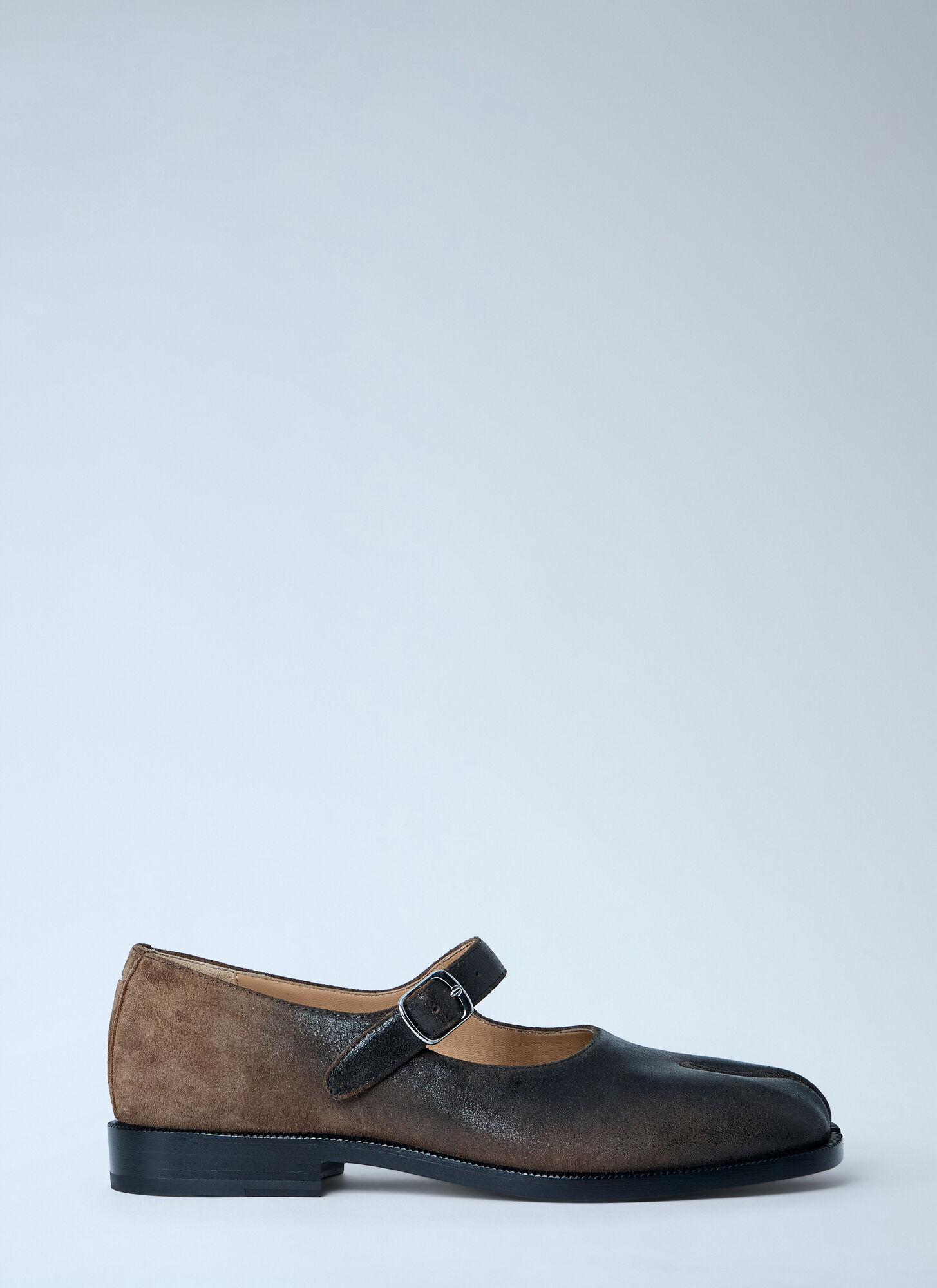 Maison Margiela Women's Brown Tabi Mary Jane Leather Flats - Woman Flats Eu - 37