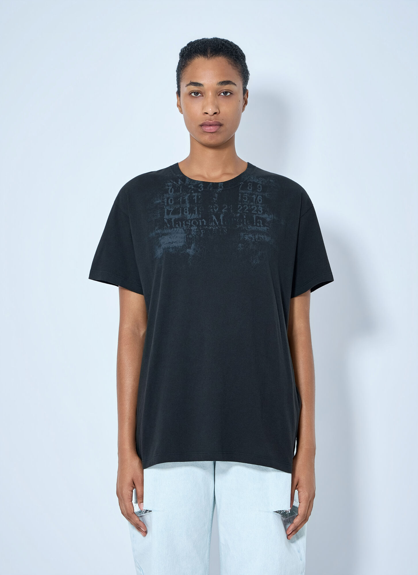 Maison Margiela Numbers Regular T-Shirt - Female - T-Shirts - Black - S - Tops - Image 4