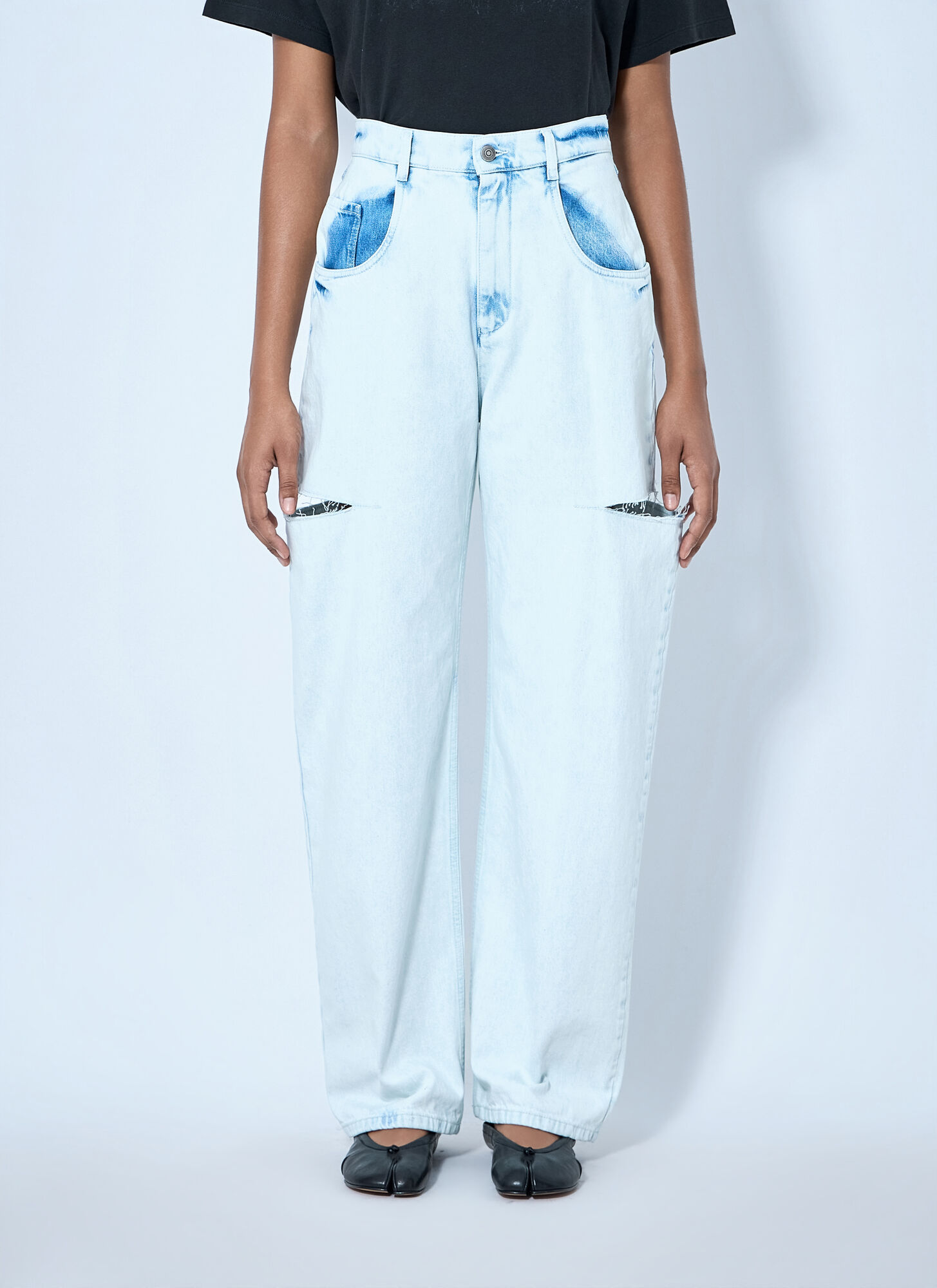 Maison Margiela Cutout Denim Trousers - Woman Jeans Blue 29