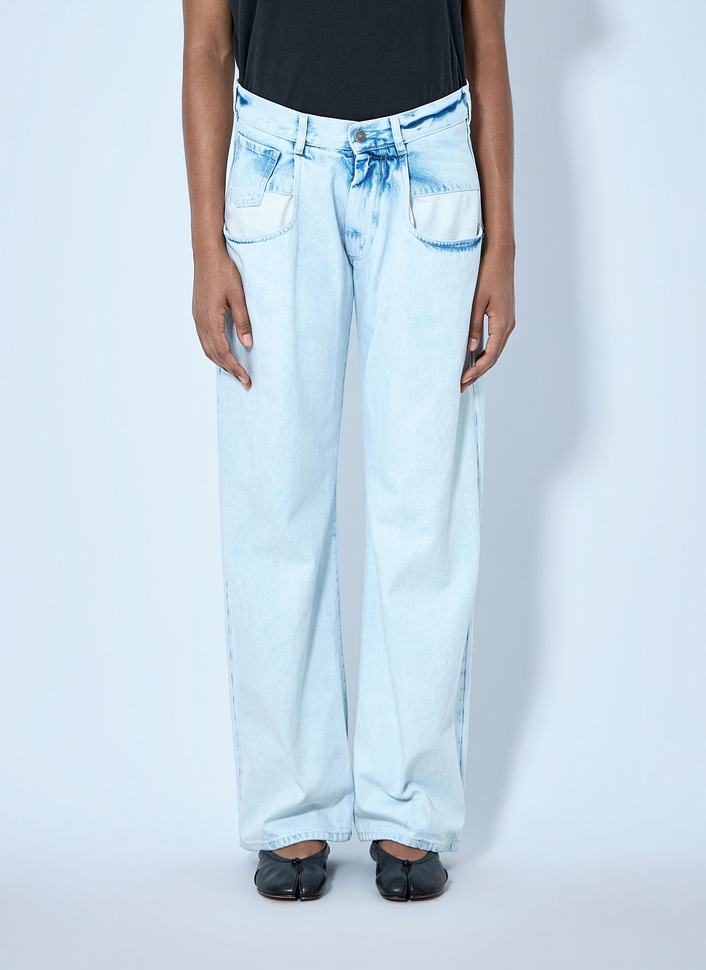 Maison Margiela Women's Blue Boyfriend Denim Trousers - Woman Jeans 28