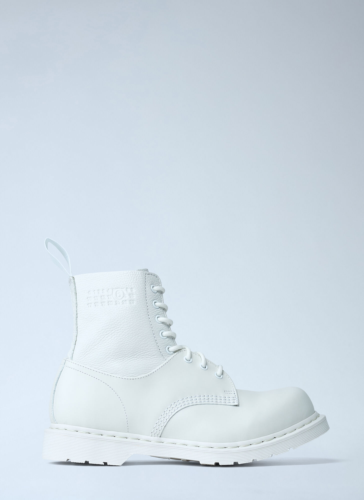 Maison Margiela MM6 Maison Margiela x Dr. Martens 1460 Leather Boots - Woman Boots White Eu - 38　MM6 メゾン マルジェラ x ドクターマーチン 1460 レザー ブーツ -